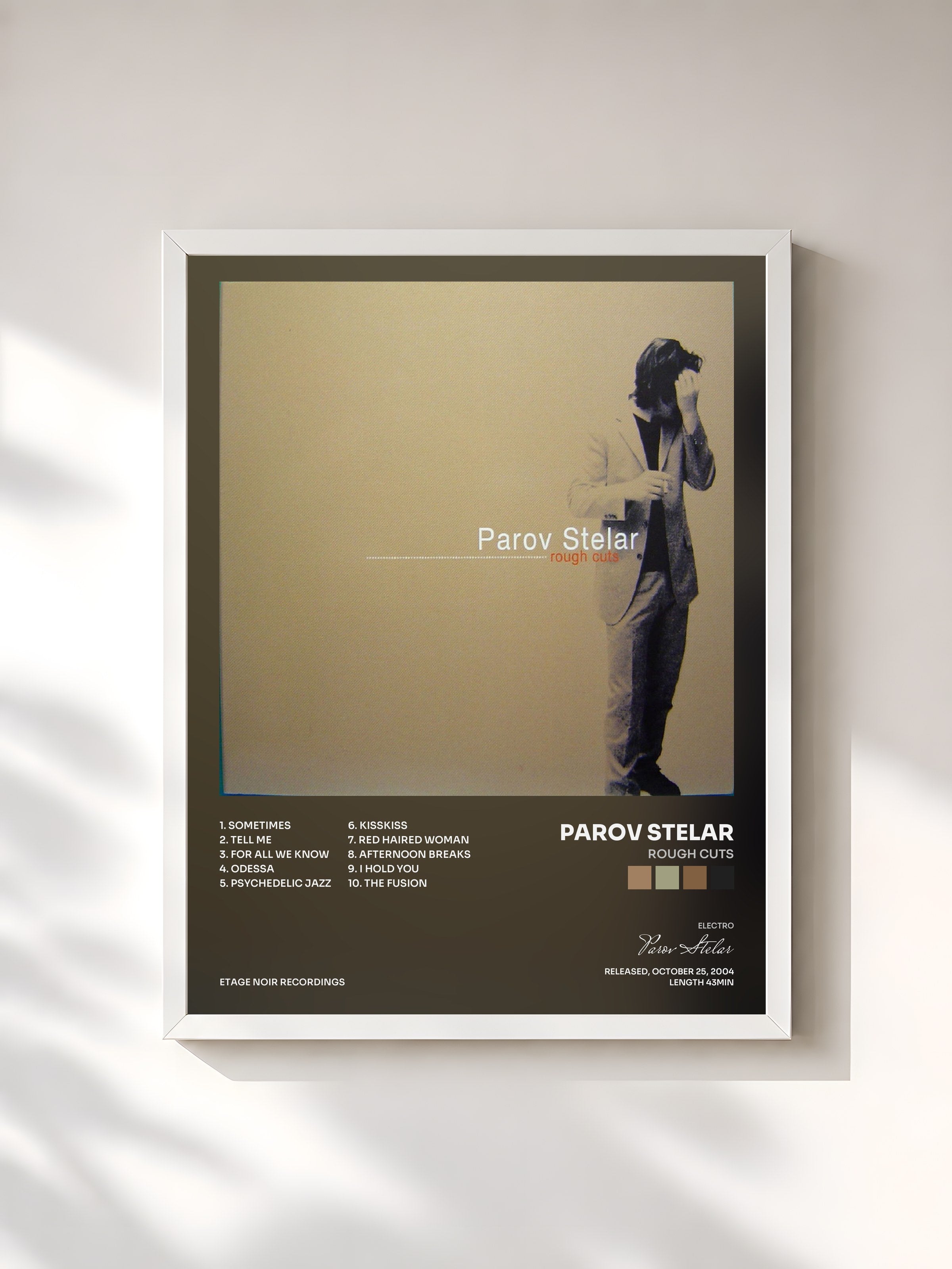 #blanc Tableau de l'album Rough Cuts de Parov Stelar, cadre blanc, imprimé et encadré en France