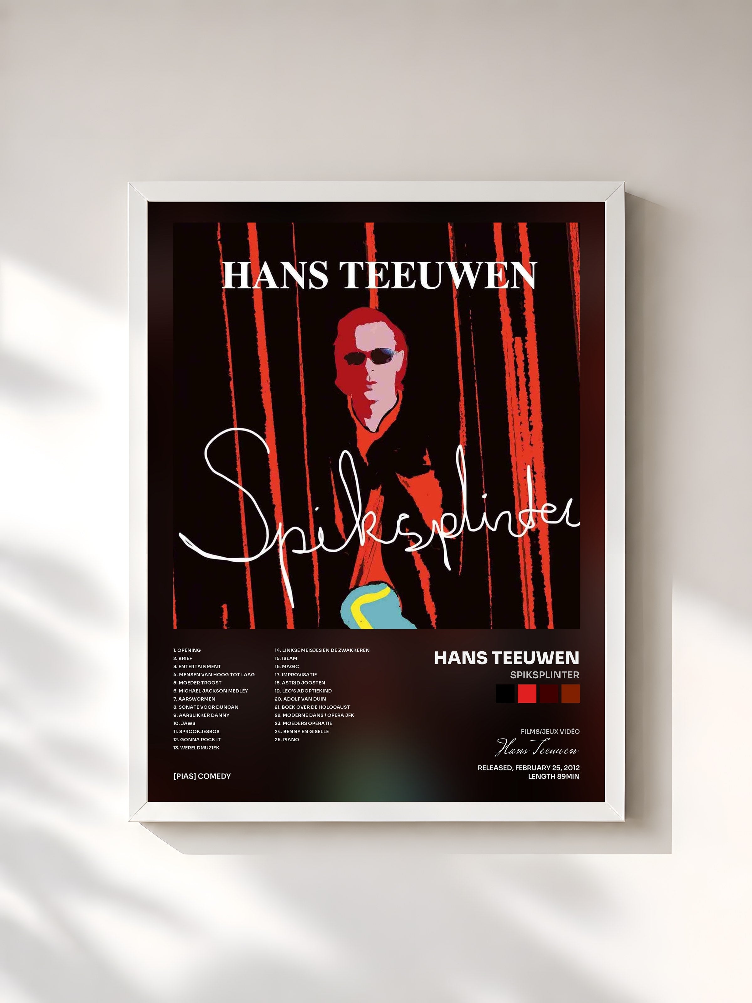 #blanc Tableau de l'album Spiksplinter de Hans Teeuwen, cadre blanc, imprimé et encadré en France