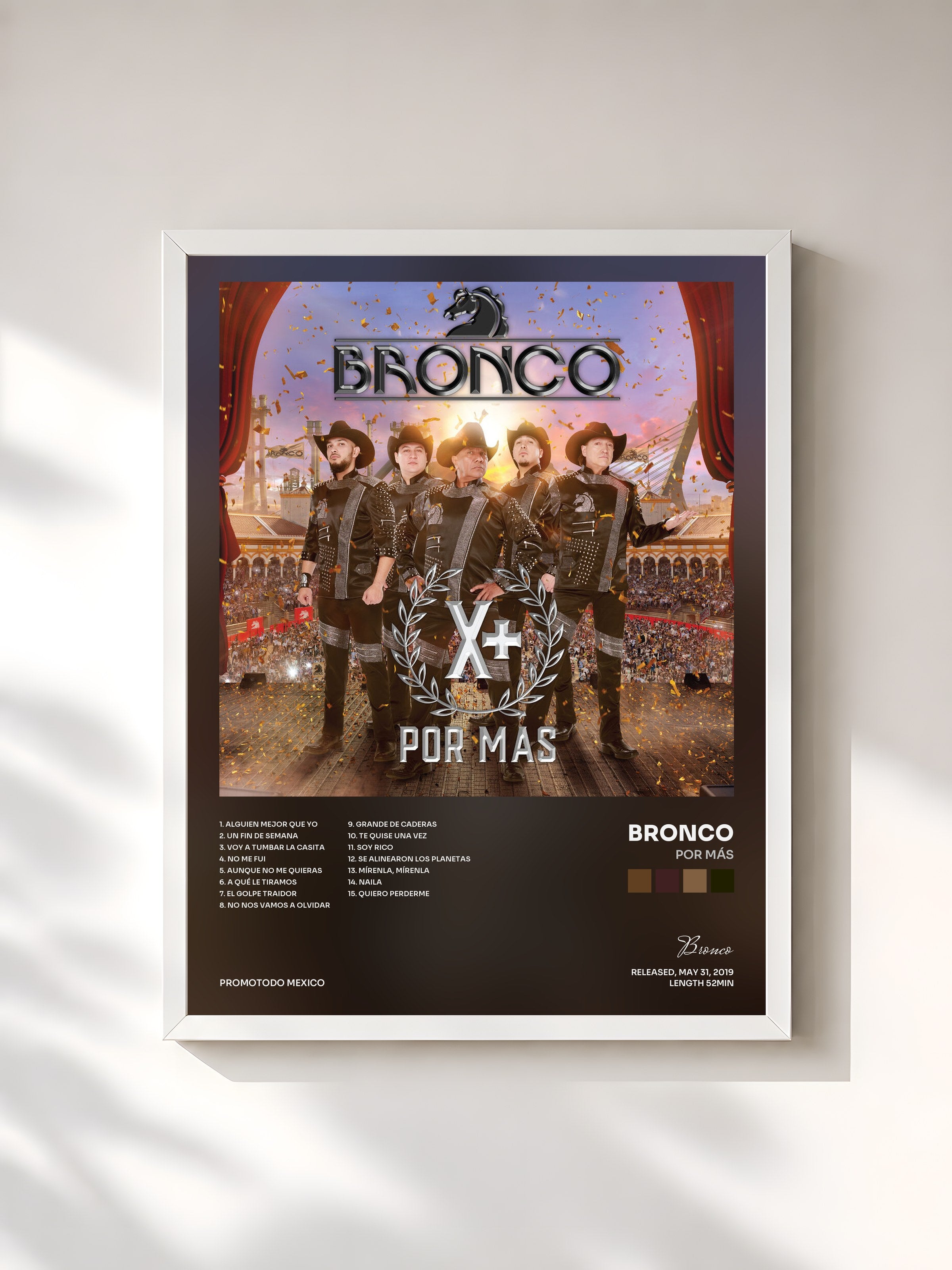 #blanc Tableau de l'album Por Más de Bronco, cadre blanc, imprimé et encadré en France