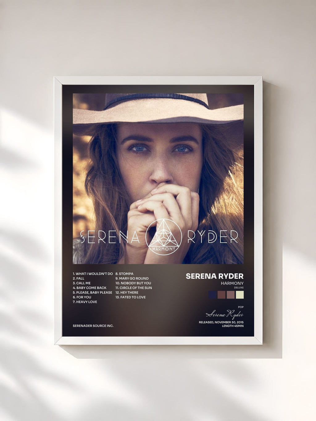 #blanc Tableau de l'album Harmony (Deluxe) de Serena Ryder, cadre blanc, imprimé et encadré en France