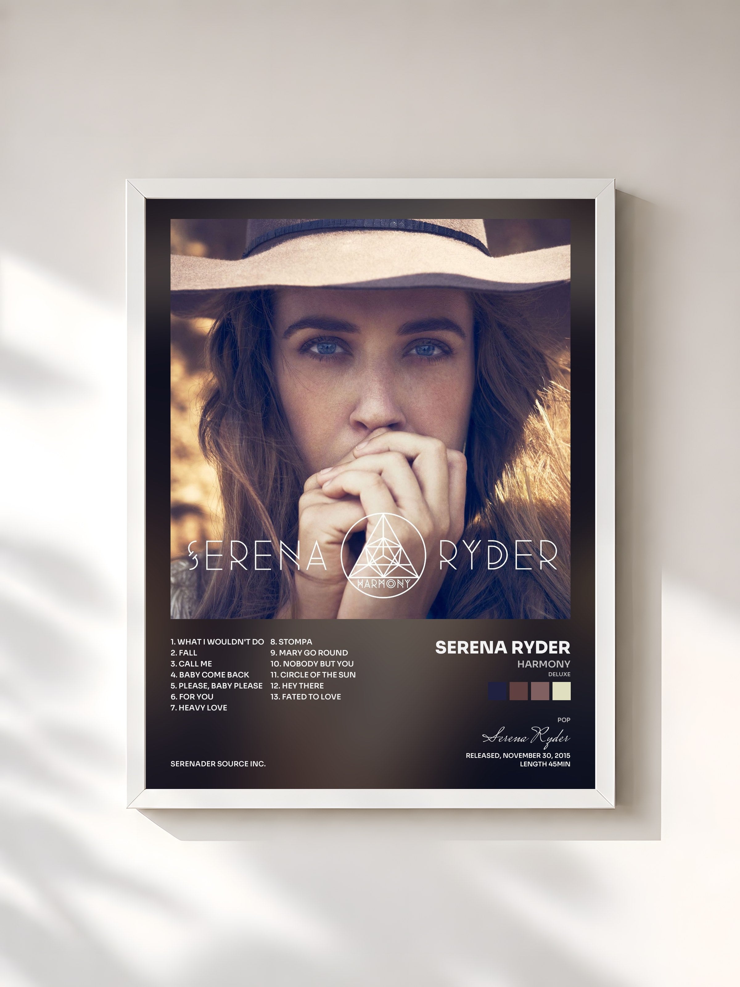 #blanc Tableau de l'album Harmony (Deluxe) de Serena Ryder, cadre blanc, imprimé et encadré en France
