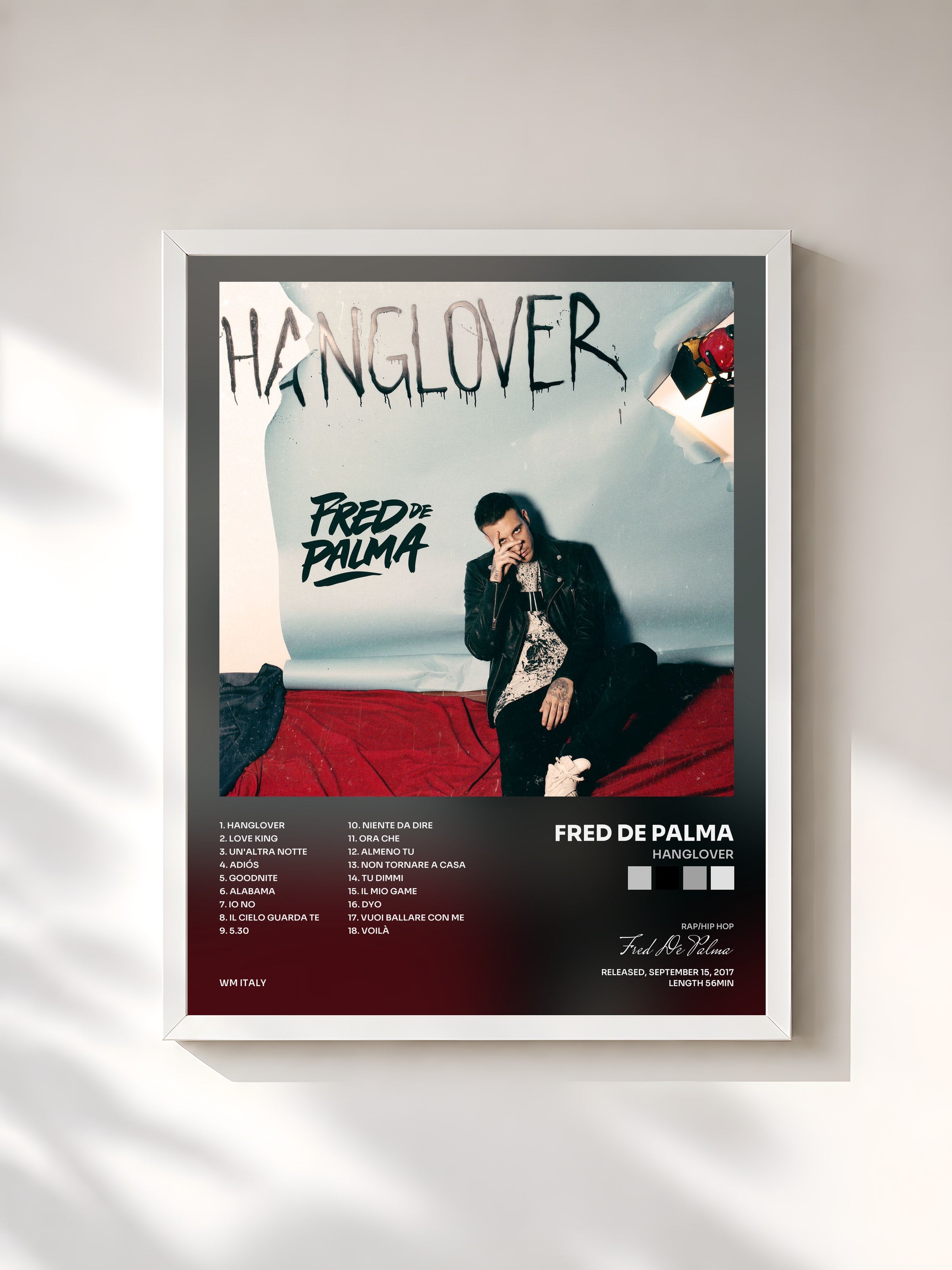 #blanc Tableau de l'album Hanglover de Fred De Palma, cadre blanc, imprimé et encadré en France
