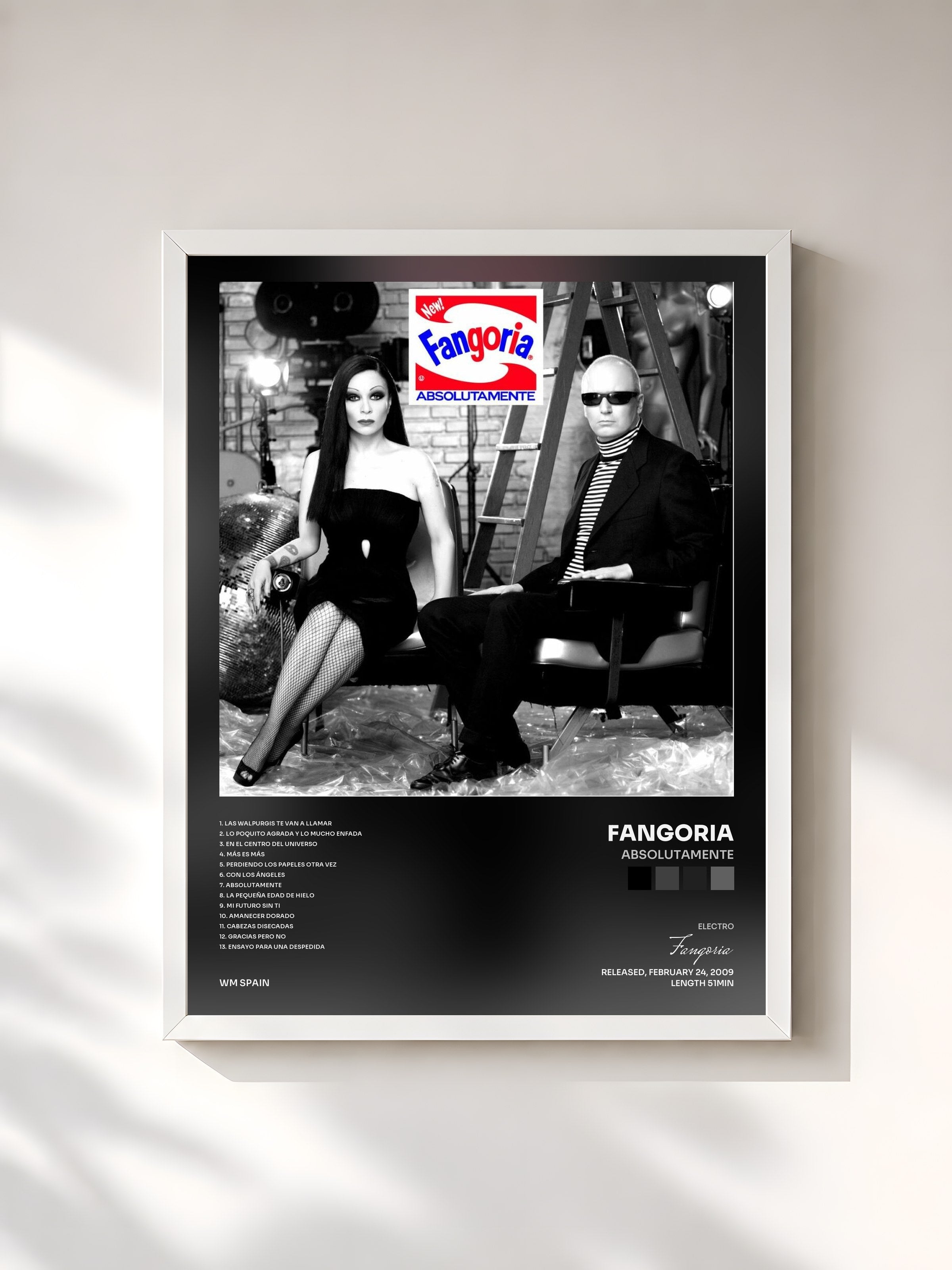 #blanc Tableau de l'album Absolutamente de Fangoria, cadre blanc, imprimé et encadré en France