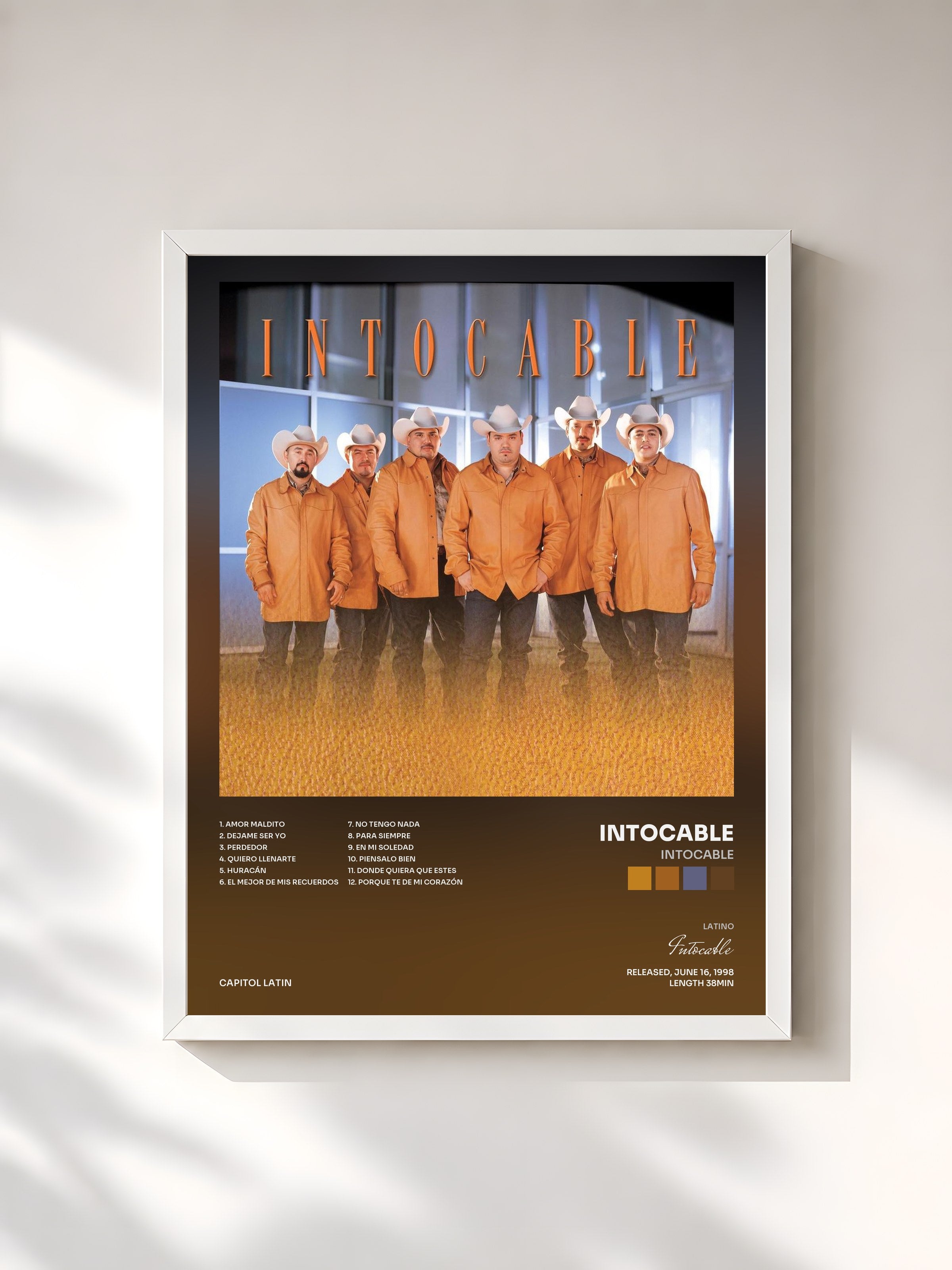 #blanc Tableau de l'album Intocable de Intocable, cadre blanc, imprimé et encadré en France