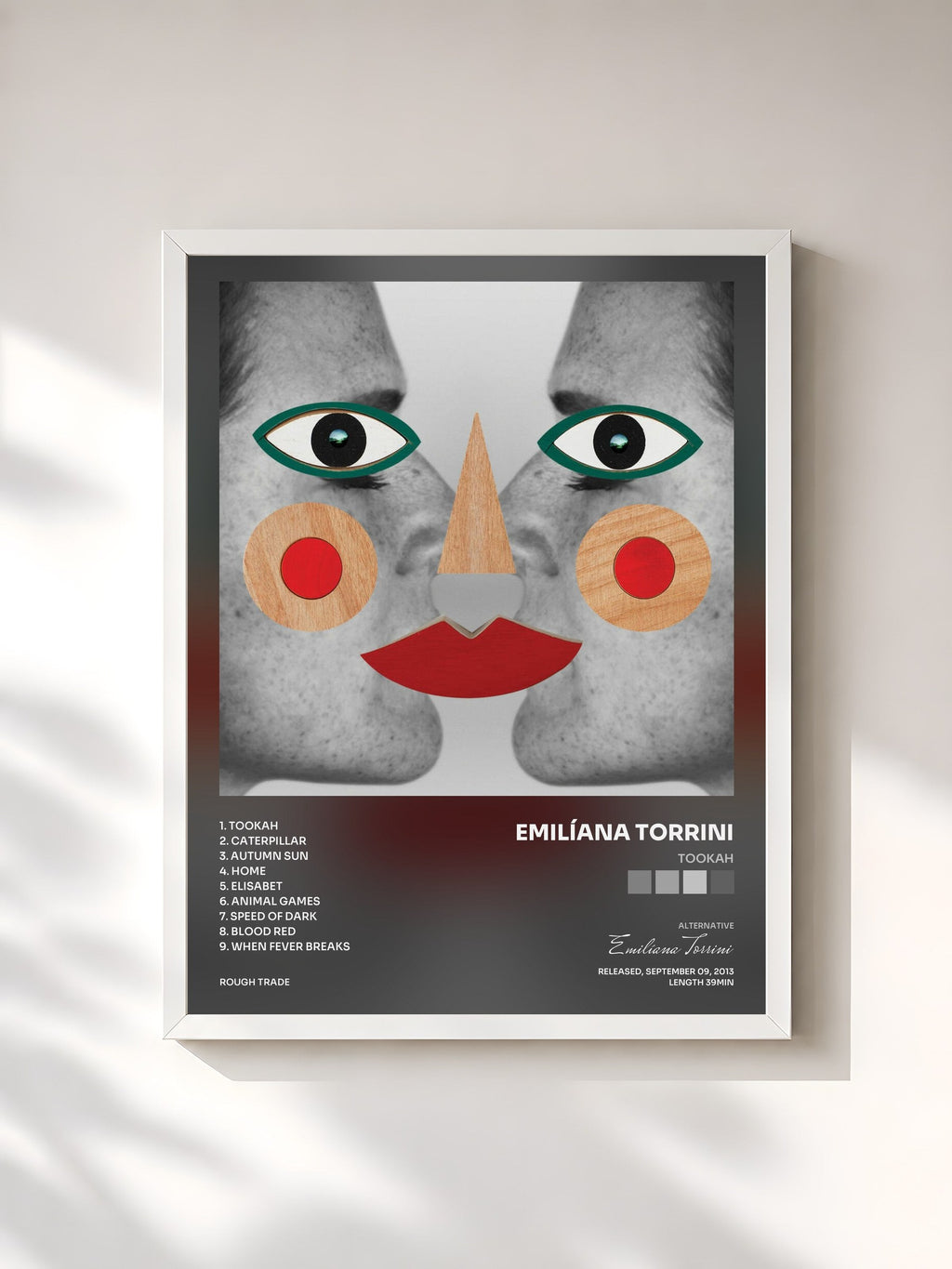 #blanc Tookah by Emilíana Torrini as a framed art print, white frame, printed and framed in France
