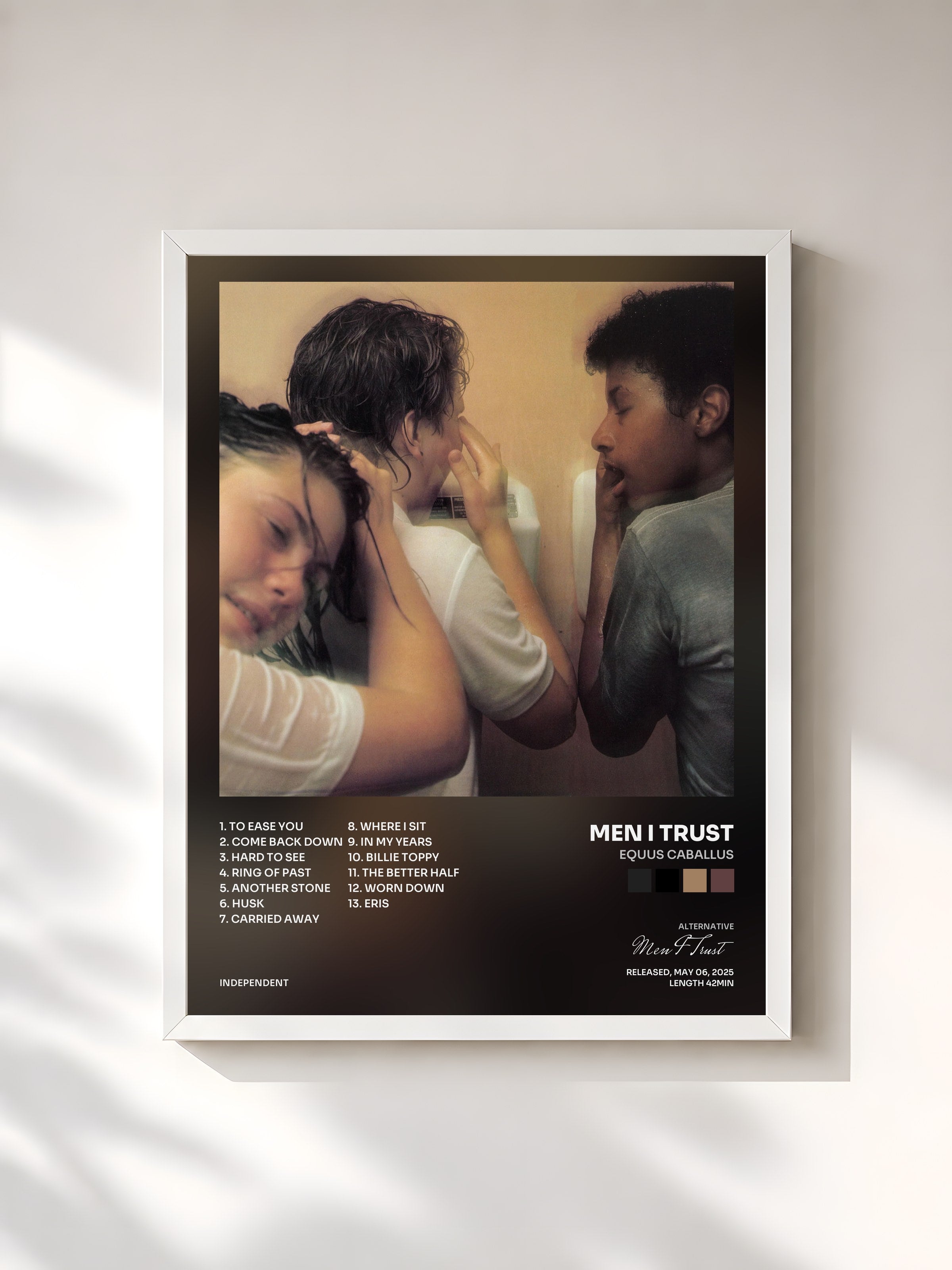#blanc Tableau de l'album Equus Caballus de Men I Trust, cadre blanc, imprimé et encadré en France