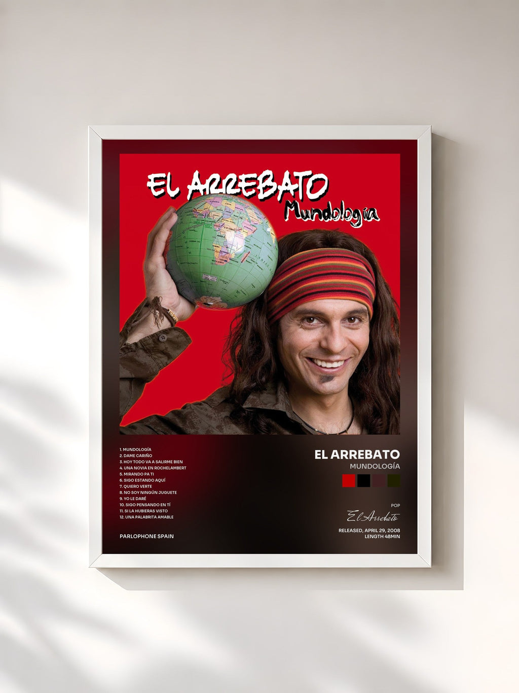 #blanc Mundología by El Arrebato as a framed art print, white frame, printed and framed in France