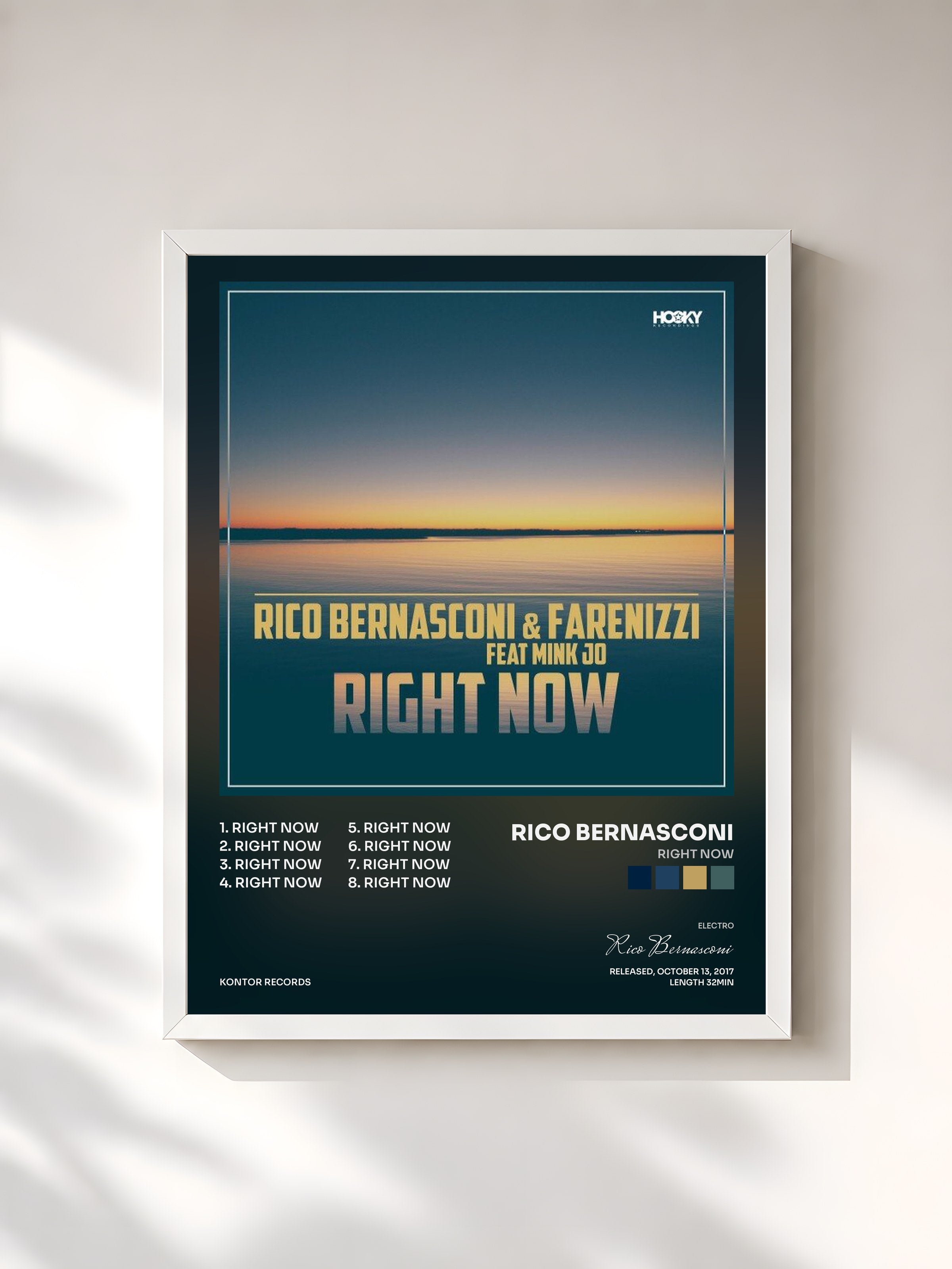 #blanc Tableau de l'album Right Now de Rico Bernasconi, cadre blanc, imprimé et encadré en France