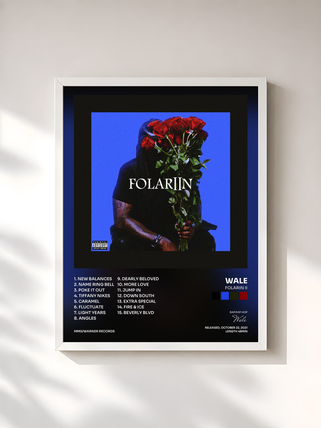 #blanc Tableau de l'album Folarin II de Wale, cadre blanc, imprimé et encadré en France