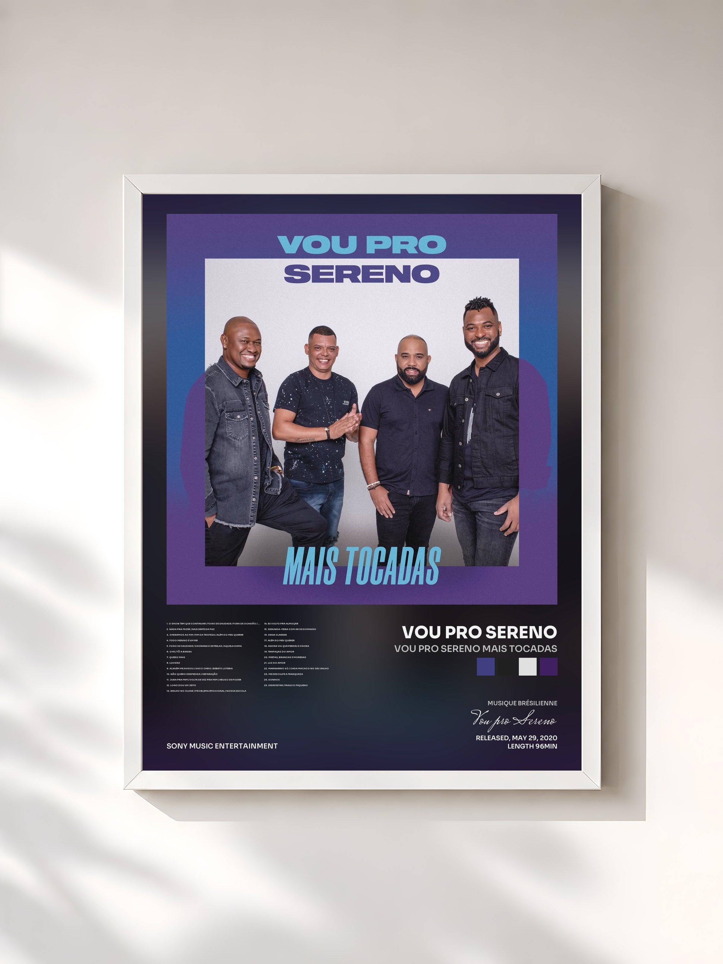 #blanc Tableau de l'album Vou Pro Sereno Mais Tocadas de Vou pro Sereno, cadre blanc, imprimé et encadré en France