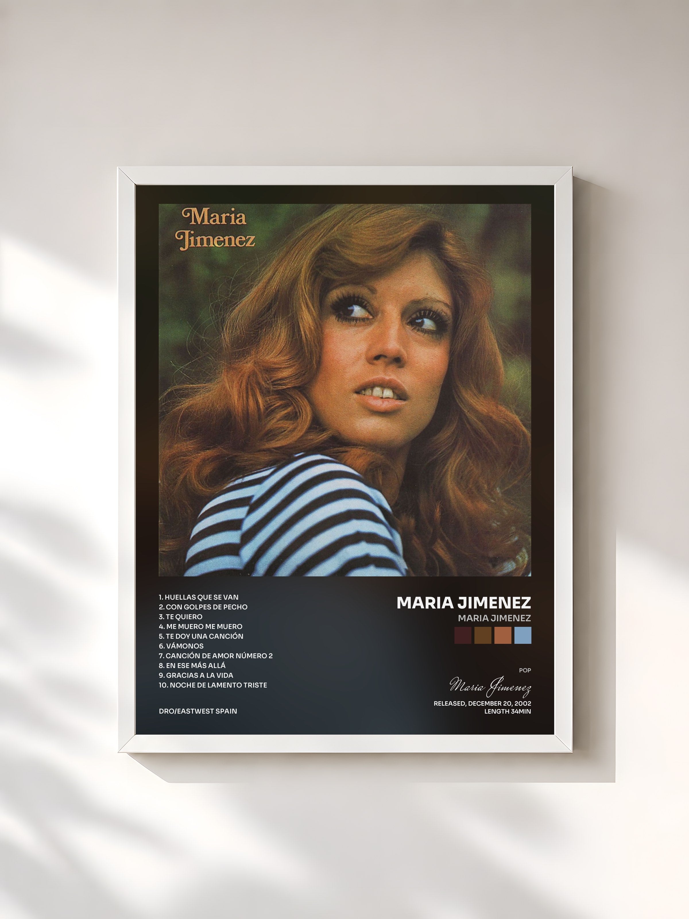 #blanc Tableau de l'album Maria Jimenez de Maria Jimenez, cadre blanc, imprimé et encadré en France