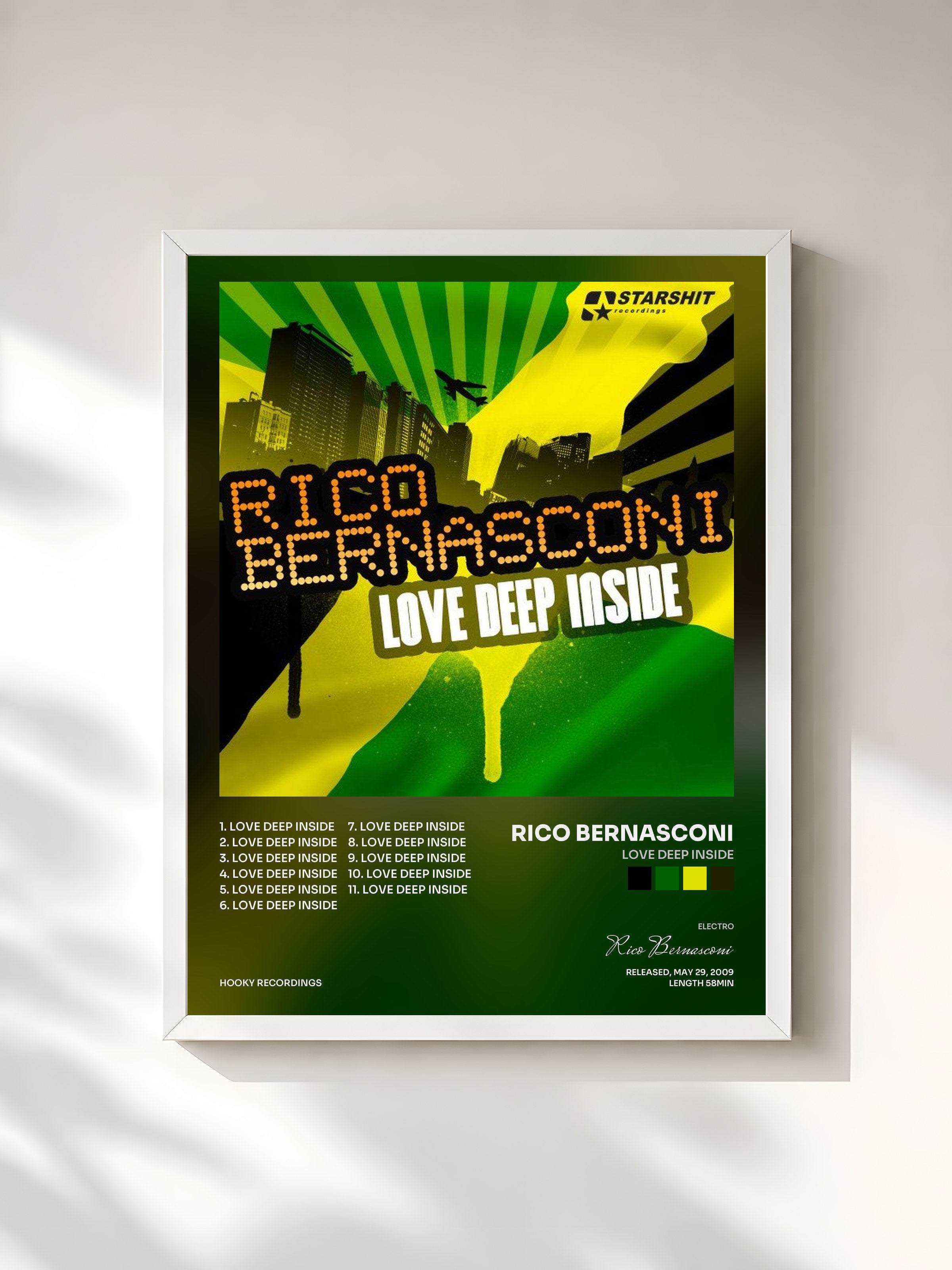 #blanc Tableau de l'album Love Deep Inside de Rico Bernasconi, cadre blanc, imprimé et encadré en France