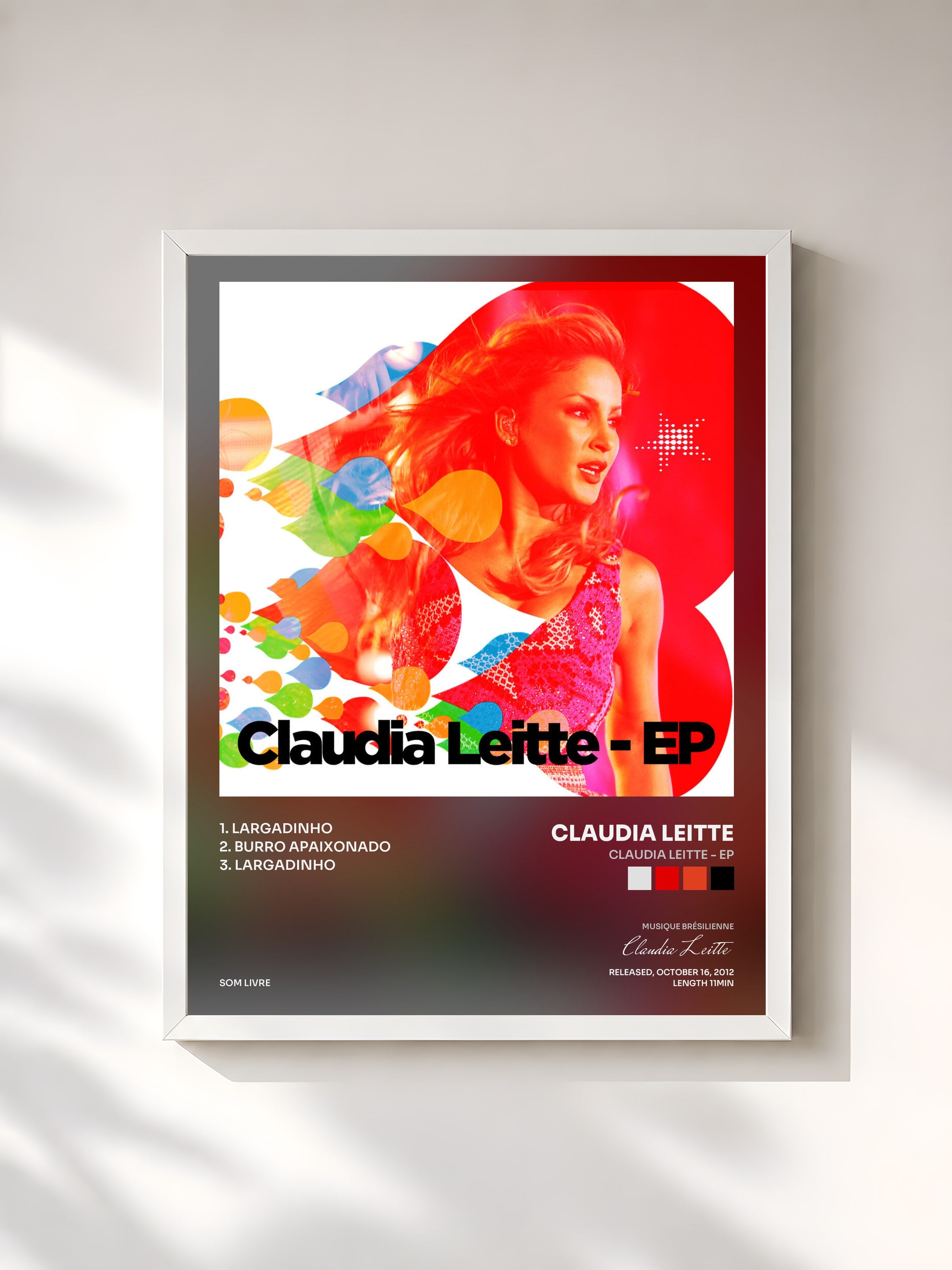 #blanc Tableau de l'album Claudia Leitte - Ep de Claudia Leitte, cadre blanc, imprimé et encadré en France