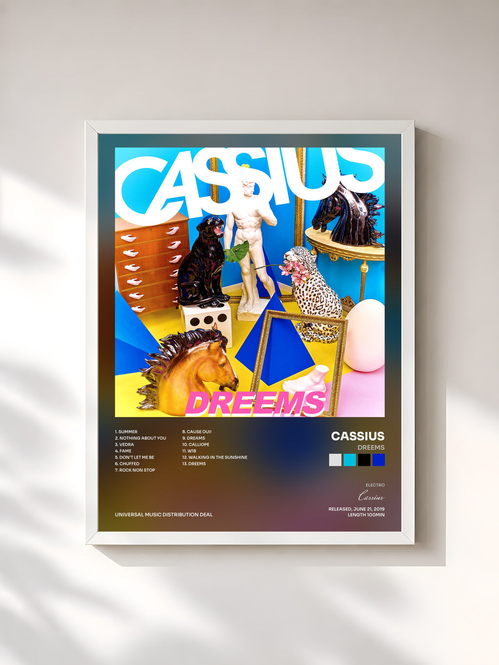 #blanc Dreems by Cassius as a framed art print, white frame, printed and framed in France