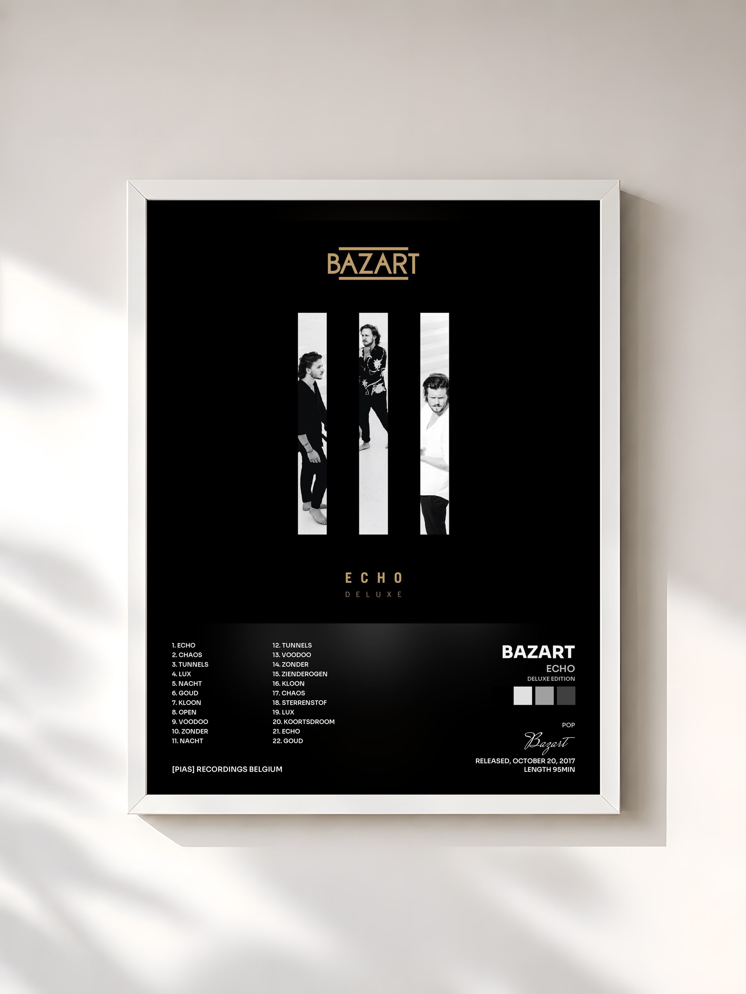 #blanc Tableau de l'album Echo (Deluxe edition) de Bazart, cadre blanc, imprimé et encadré en France