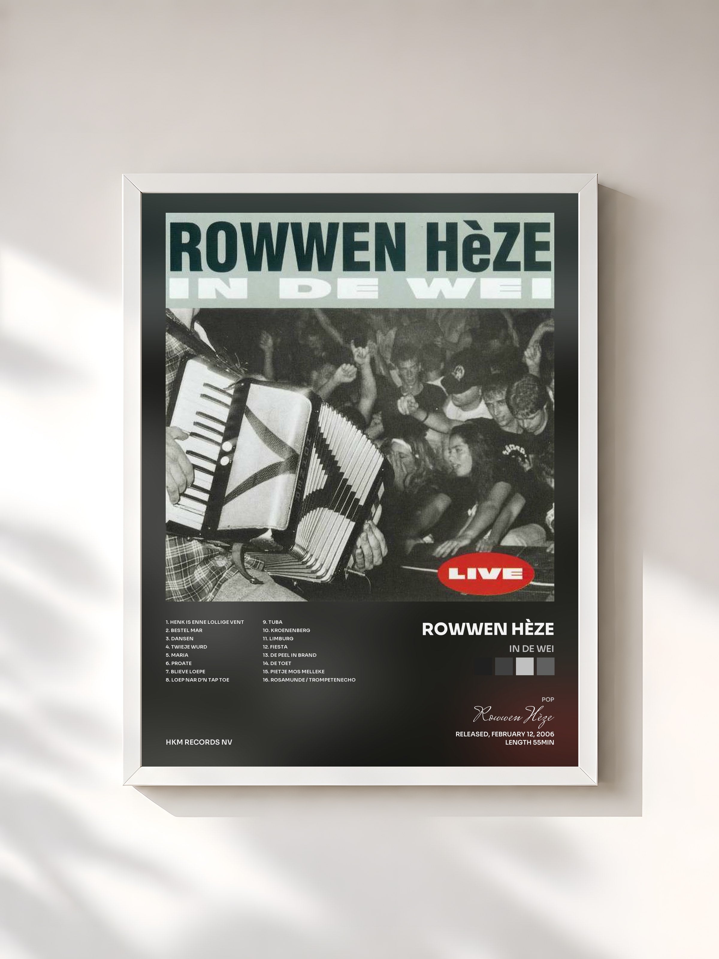 #blanc Tableau de l'album In De Wei de Rowwen Hèze, cadre blanc, imprimé et encadré en France