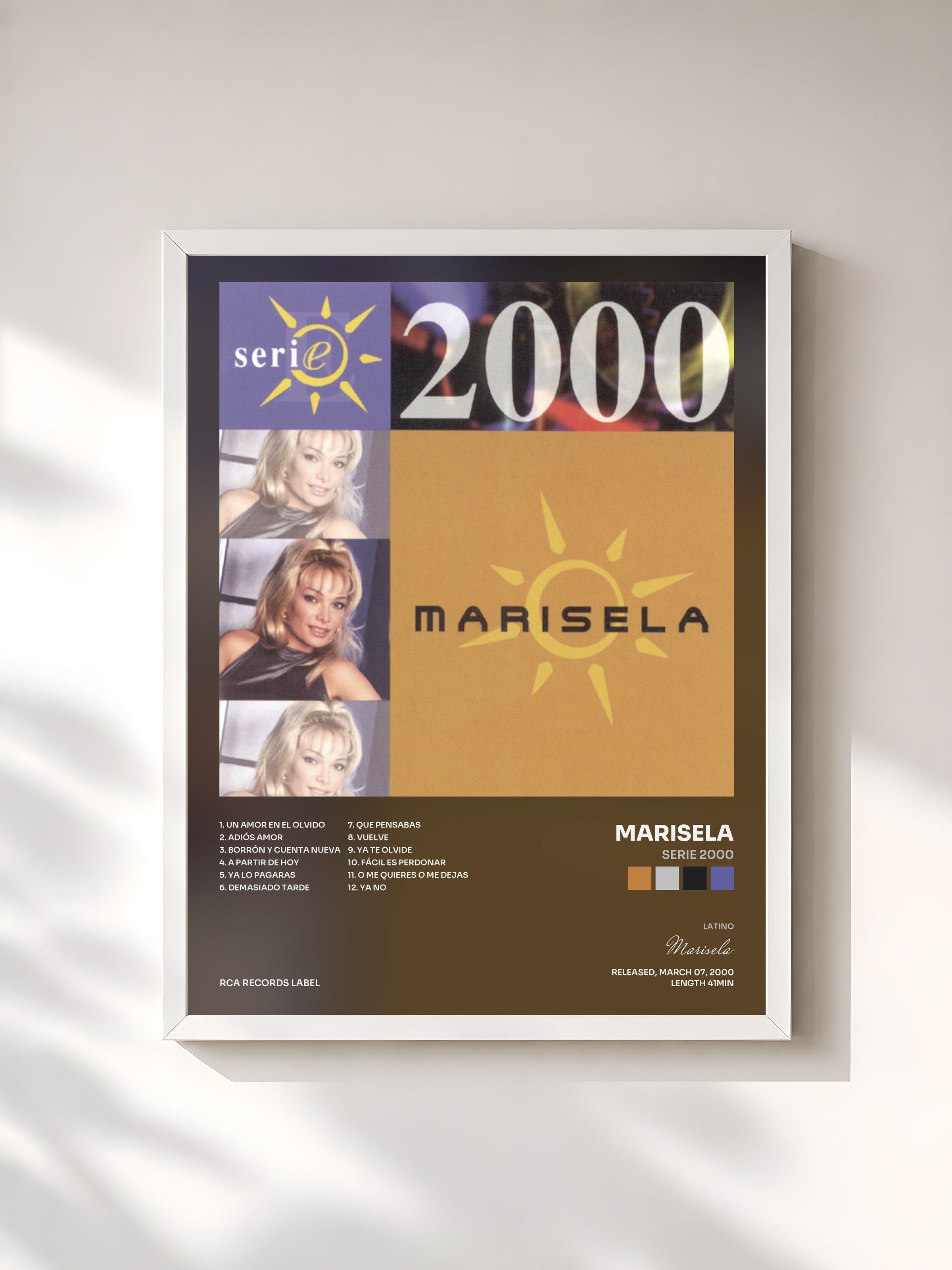 #blanc Tableau de l'album Serie 2000 de Marisela, cadre blanc, imprimé et encadré en France