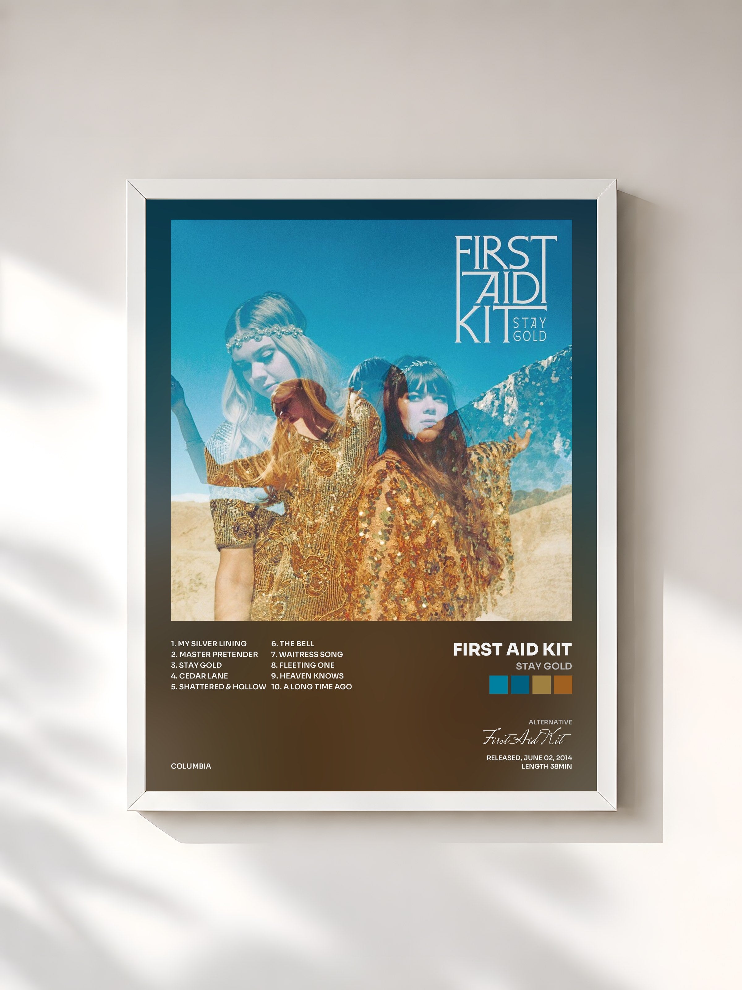 #blanc Tableau de l'album Stay Gold de First Aid Kit, cadre blanc, imprimé et encadré en France