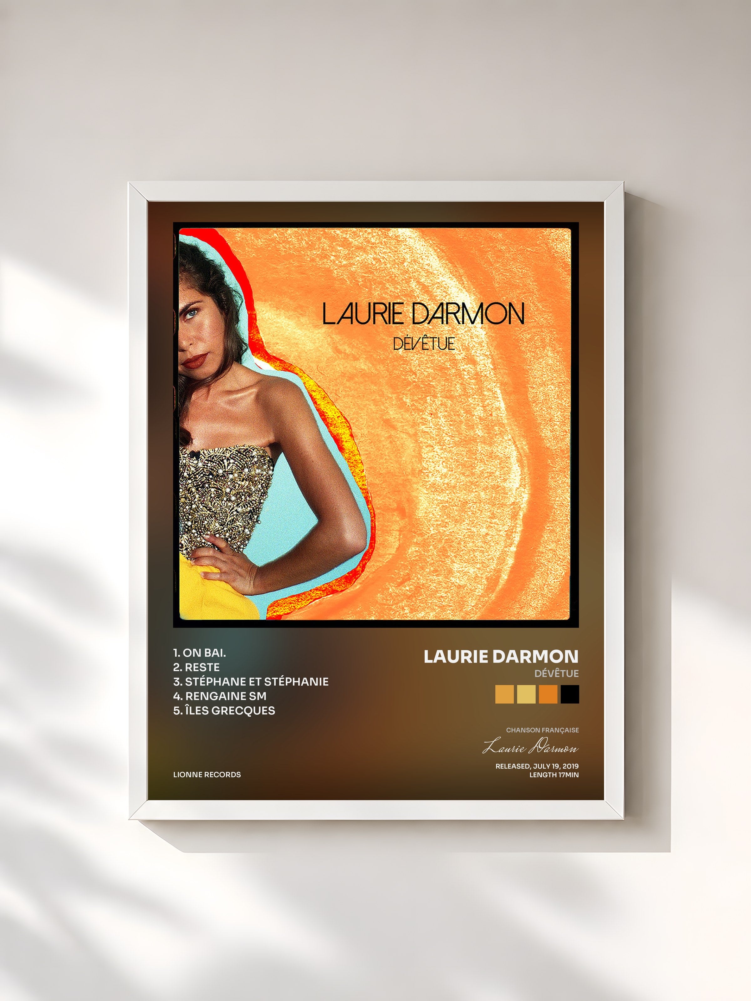 #blanc Tableau de l'album Dévêtue de Laurie Darmon, cadre blanc, imprimé et encadré en France