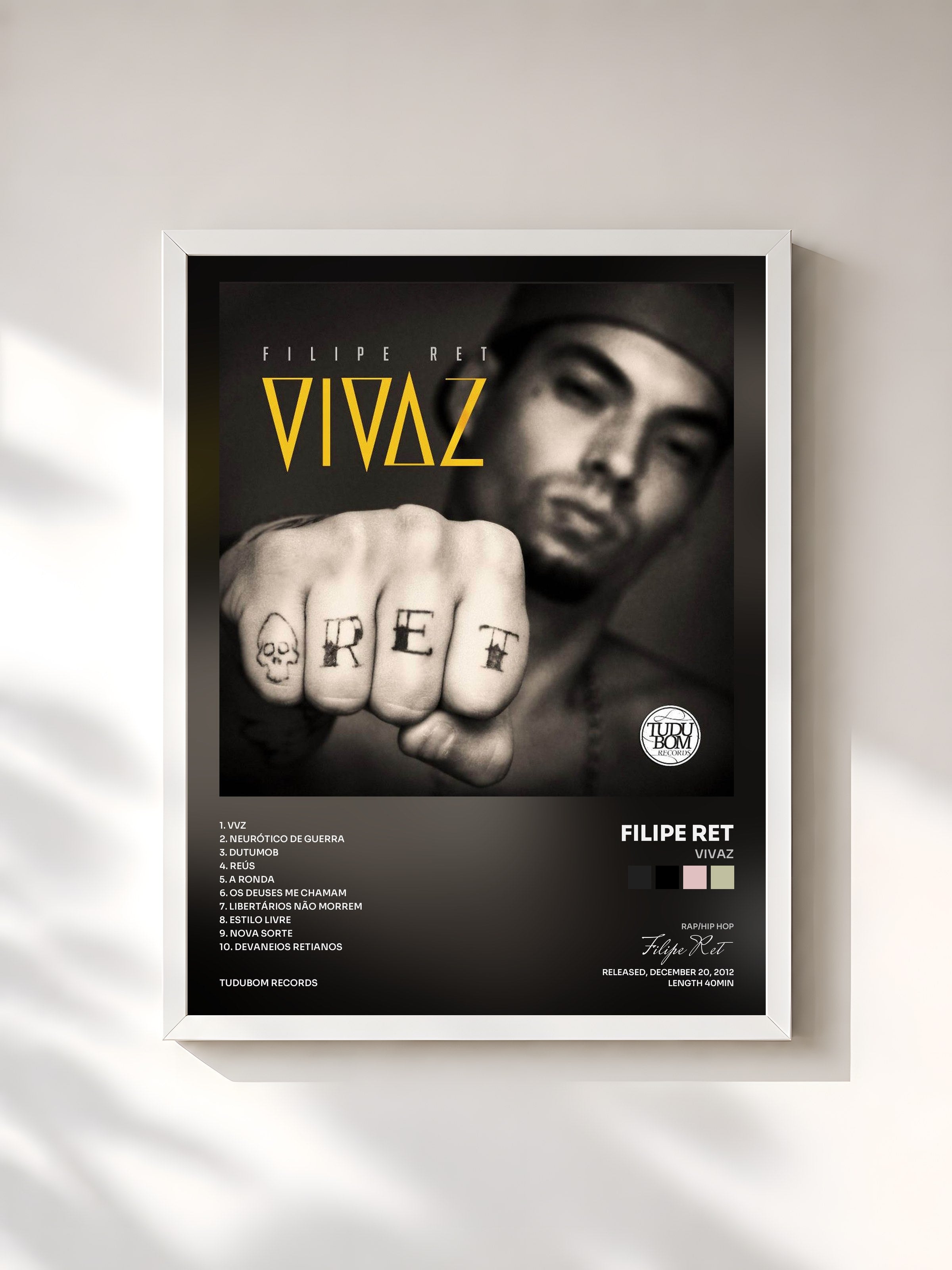 #blanc Tableau de l'album Vivaz de Filipe Ret, cadre blanc, imprimé et encadré en France