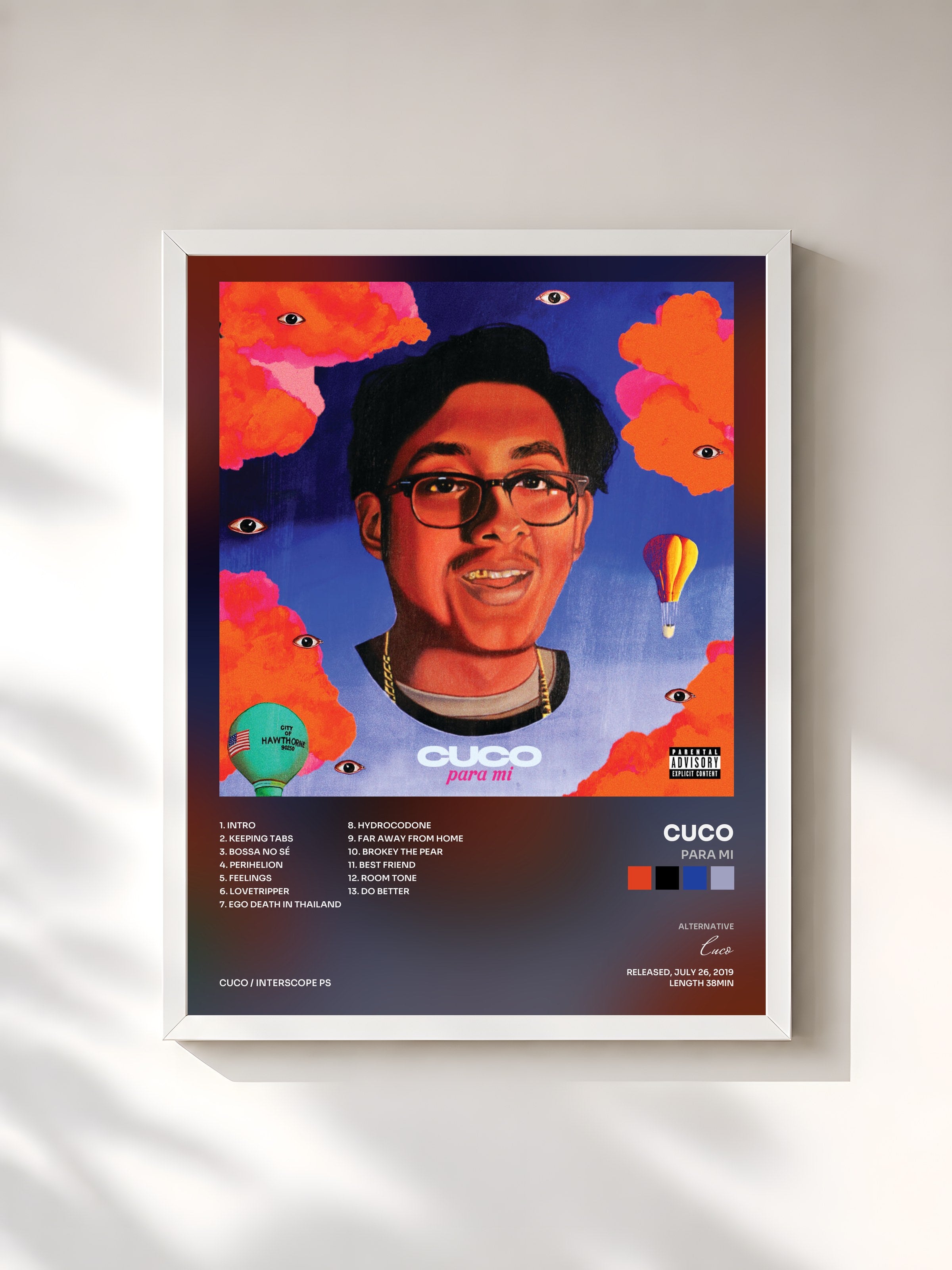 #blanc Tableau de l'album Para Mi de Cuco, cadre blanc, imprimé et encadré en France