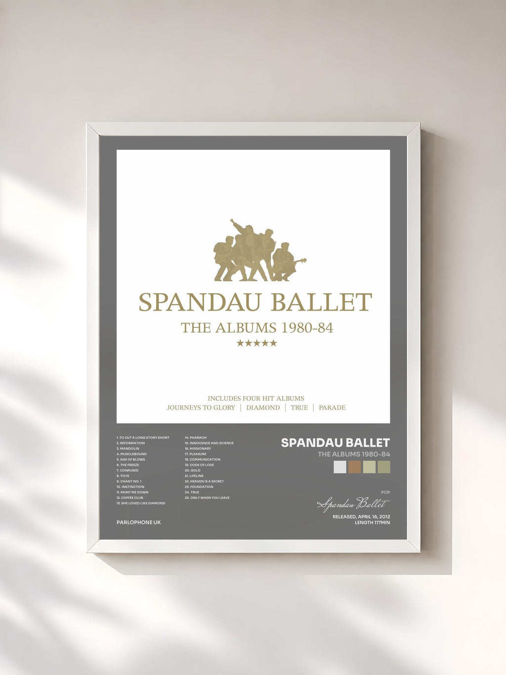 #blanc The Albums 1980-84 di Spandau Ballet in stampa incorniciata, cornice bianca, stampata e incorniciata in Francia