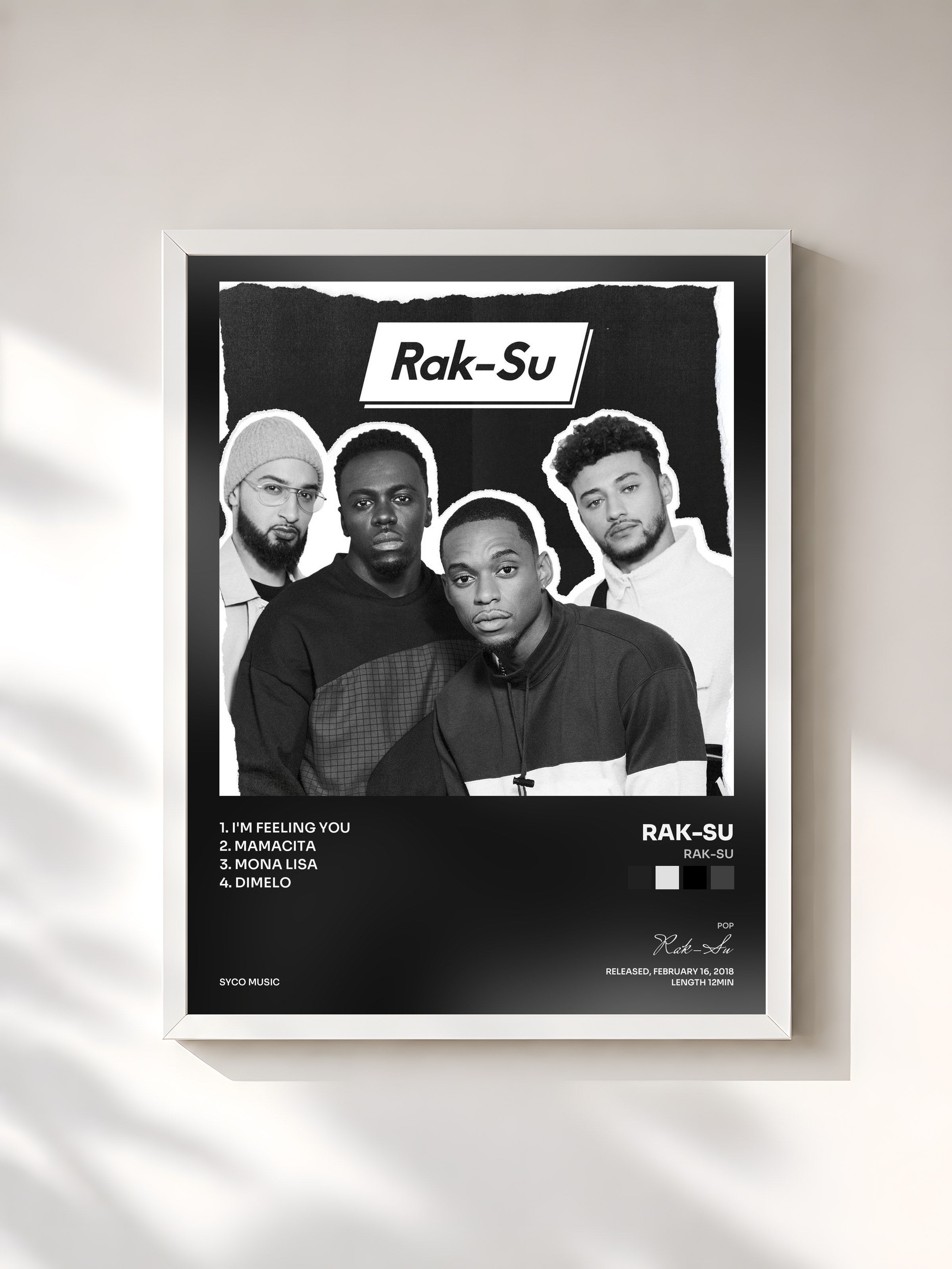 #blanc Tableau de l'album Rak-Su de Rak-Su, cadre blanc, imprimé et encadré en France