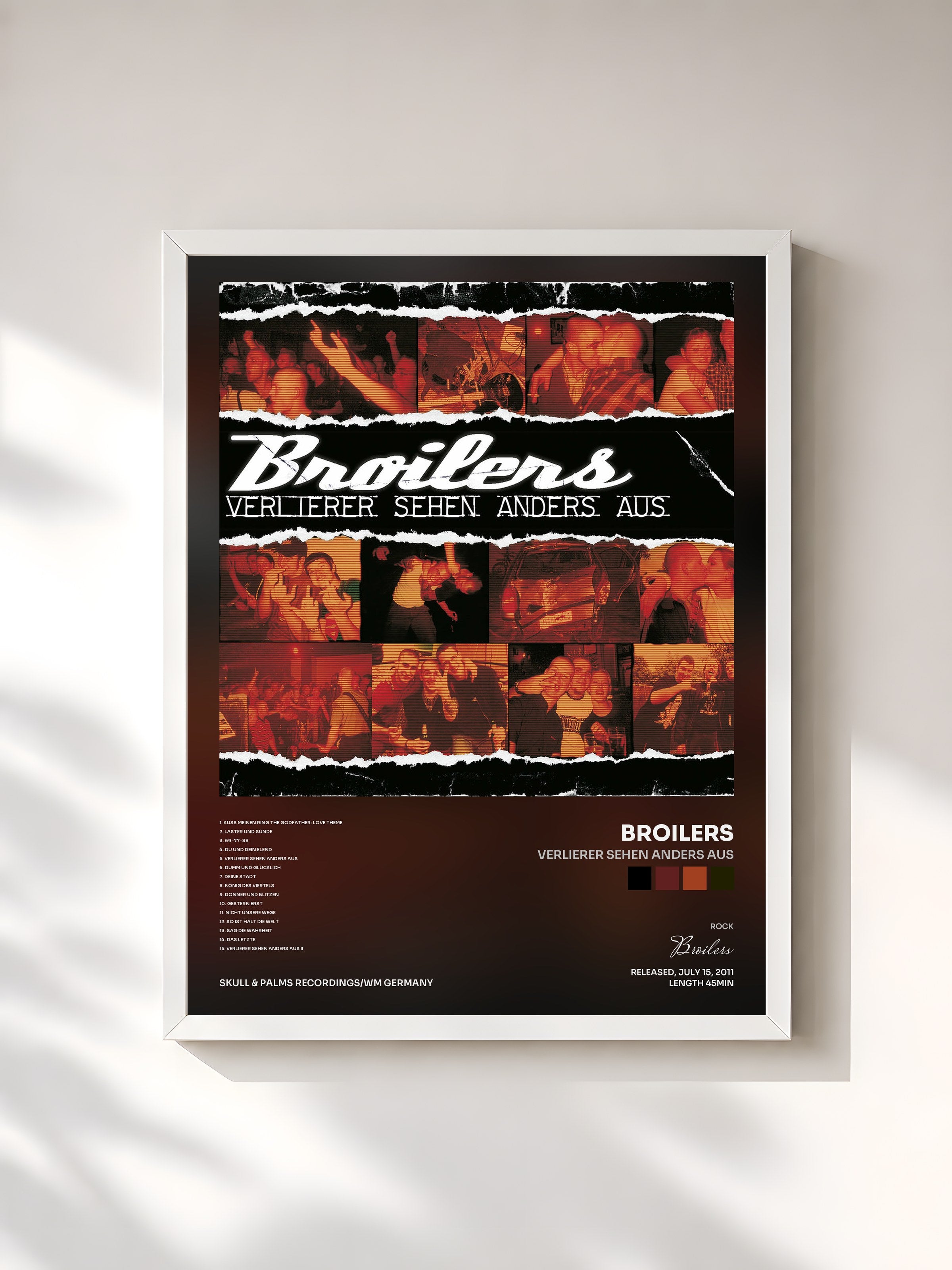 #blanc Tableau de l'album Verlierer sehen anders aus de Broilers, cadre blanc, imprimé et encadré en France