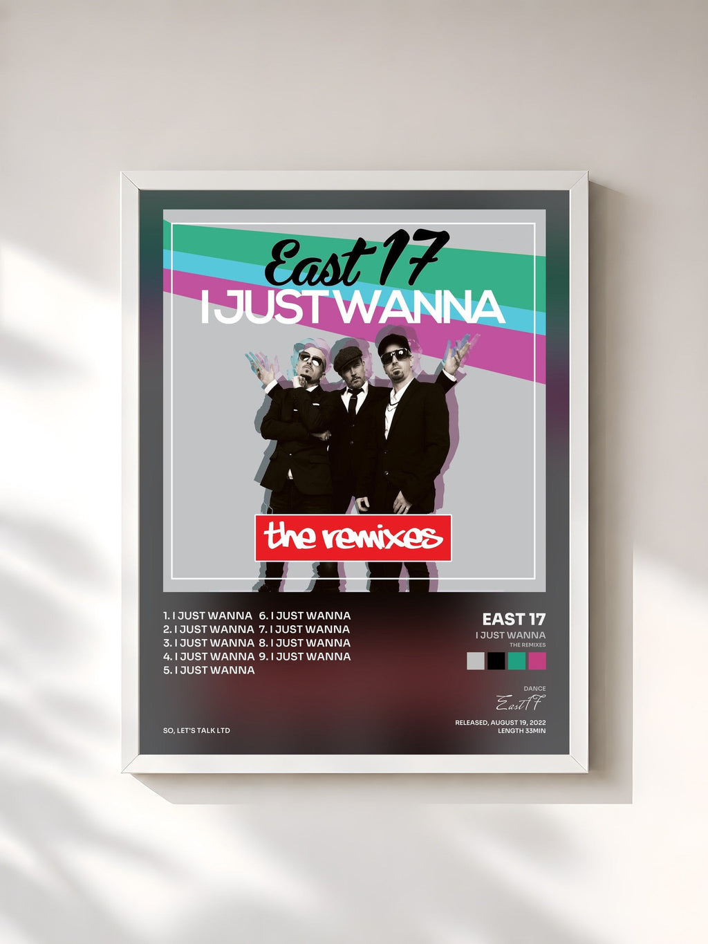 #blanc I Just Wanna (The Remixes) von East 17 als gerahmter Kunstdruck, weißer Rahmen, gedruckt und gerahmt in Frankreich