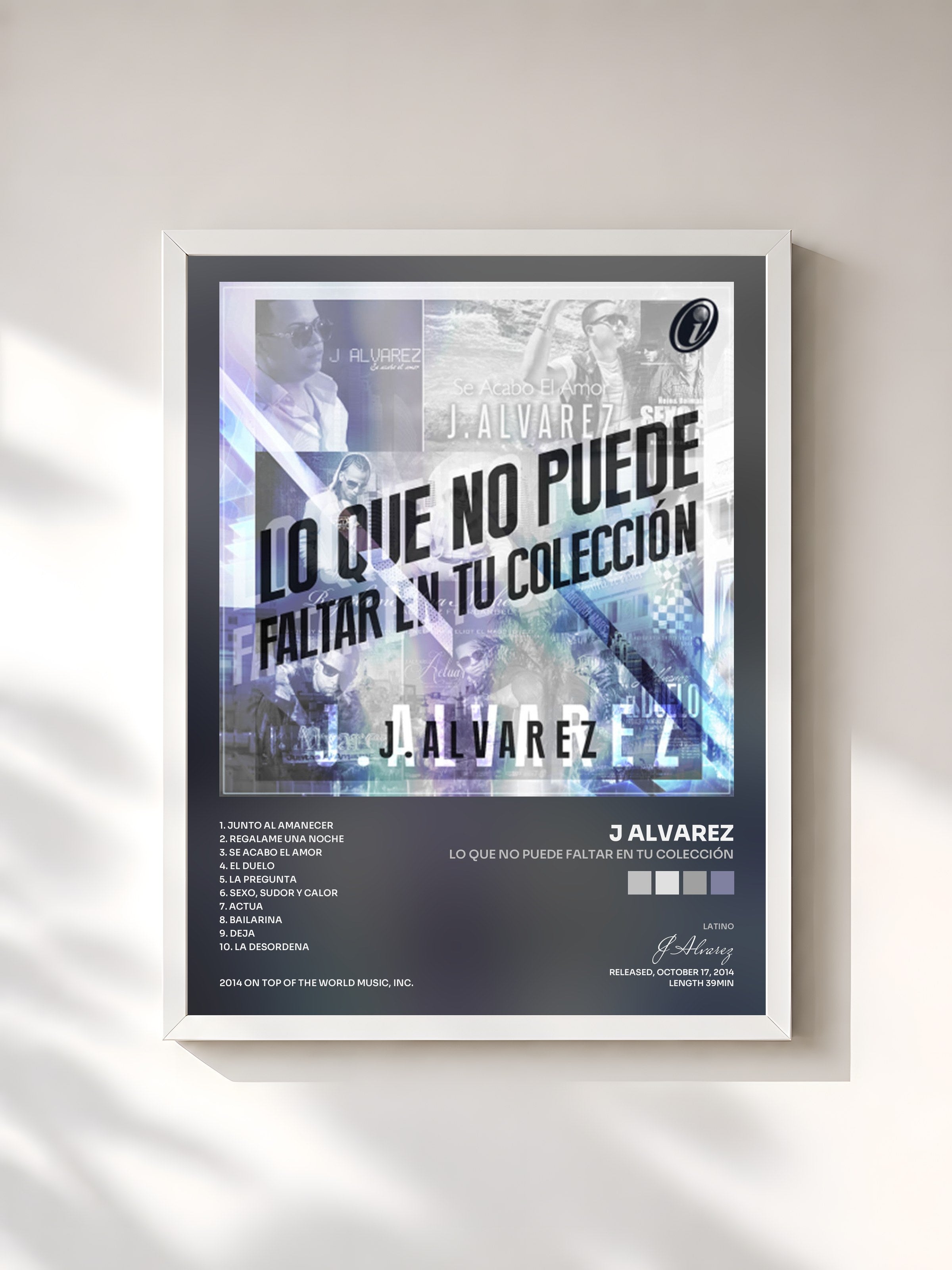 #blanc Tableau de l'album Lo Que No Puede Faltar en Tu Colección de J Alvarez, cadre blanc, imprimé et encadré en France