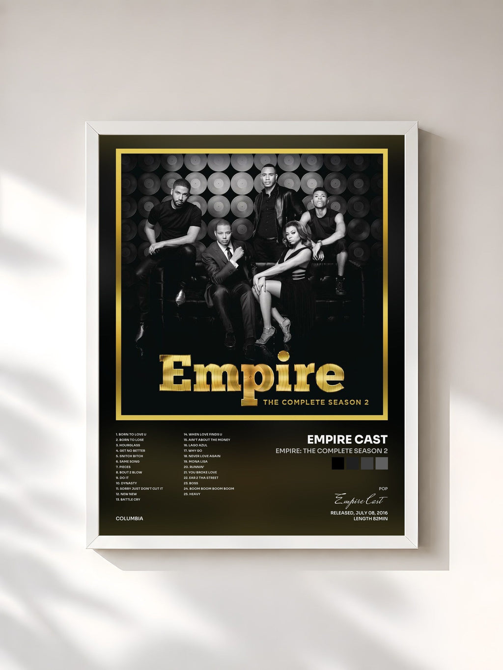 #blanc Empire: The Complete Season 2 by Empire Cast as a framed art print, white frame, printed and framed in France