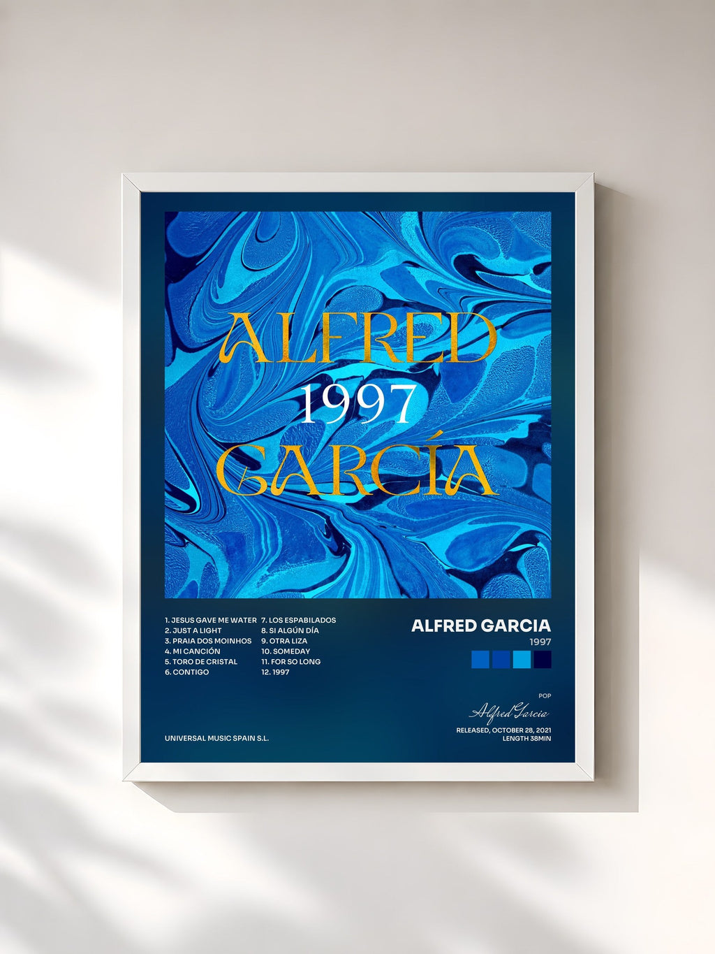 #blanc 1997 von Alfred Garcia als gerahmter Kunstdruck, weißer Rahmen, gedruckt und gerahmt in Frankreich