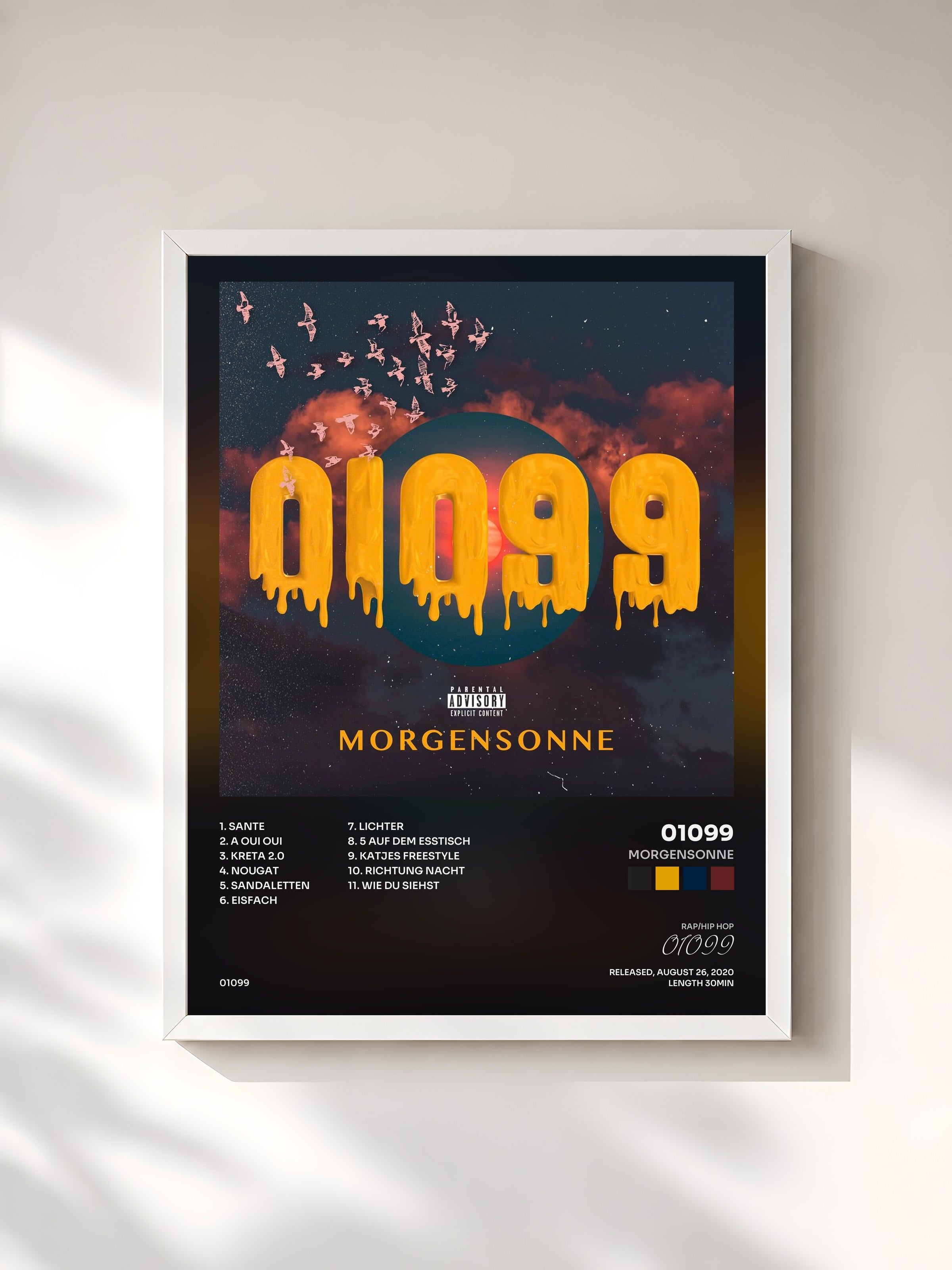 #blanc Tableau de l'album Morgensonne de 01099, cadre blanc, imprimé et encadré en France