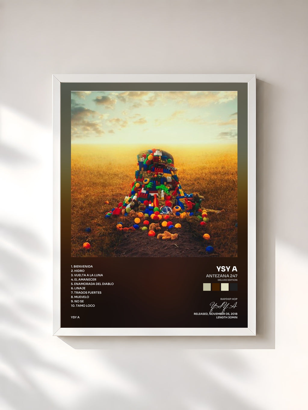 #blanc Antezana 247 (Deluxe Edition) by YSY A as a framed art print, white frame, printed and framed in France