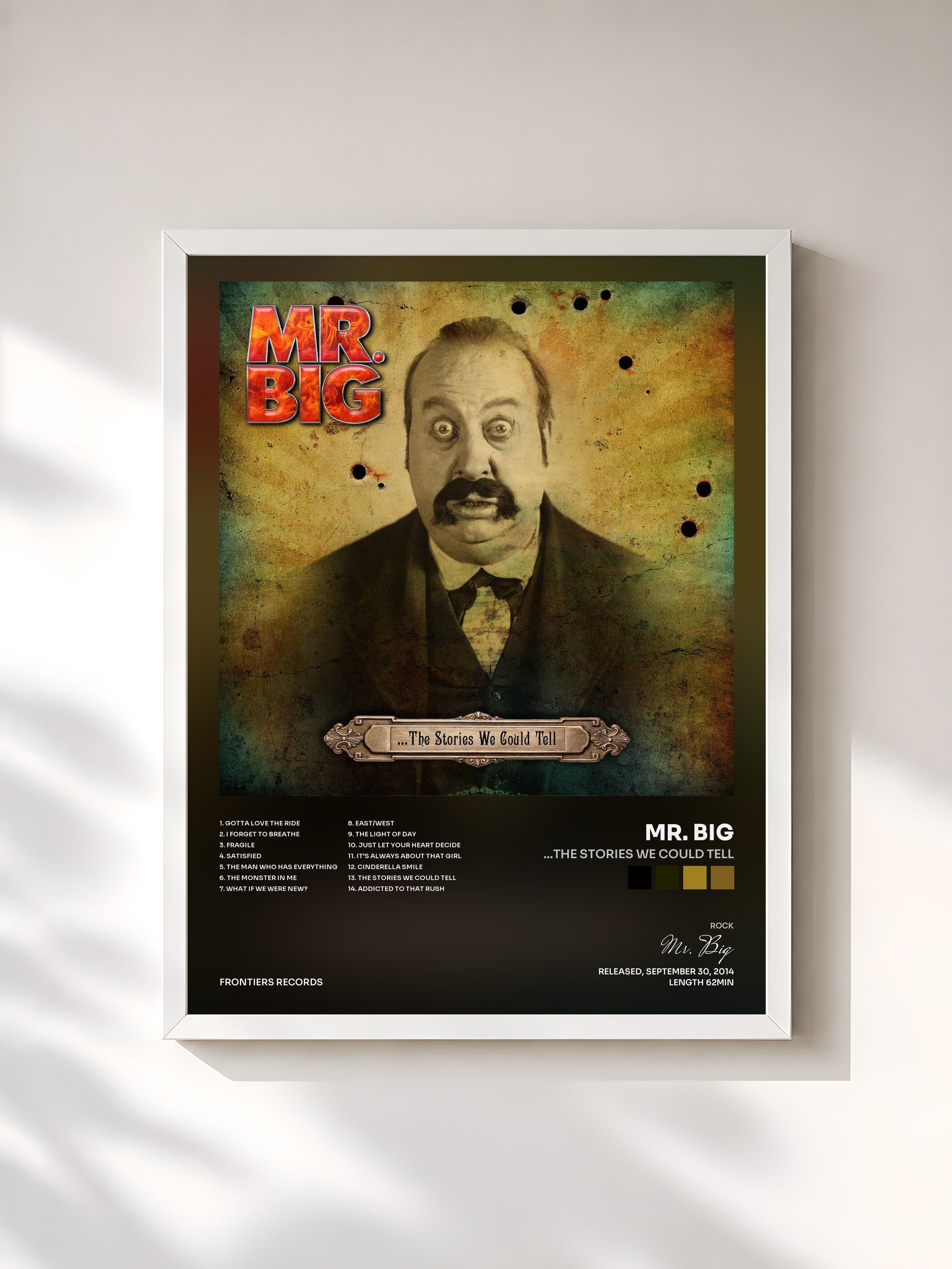 #blanc Tableau de l'album ...The Stories We Could Tell de Mr. Big, cadre blanc, imprimé et encadré en France