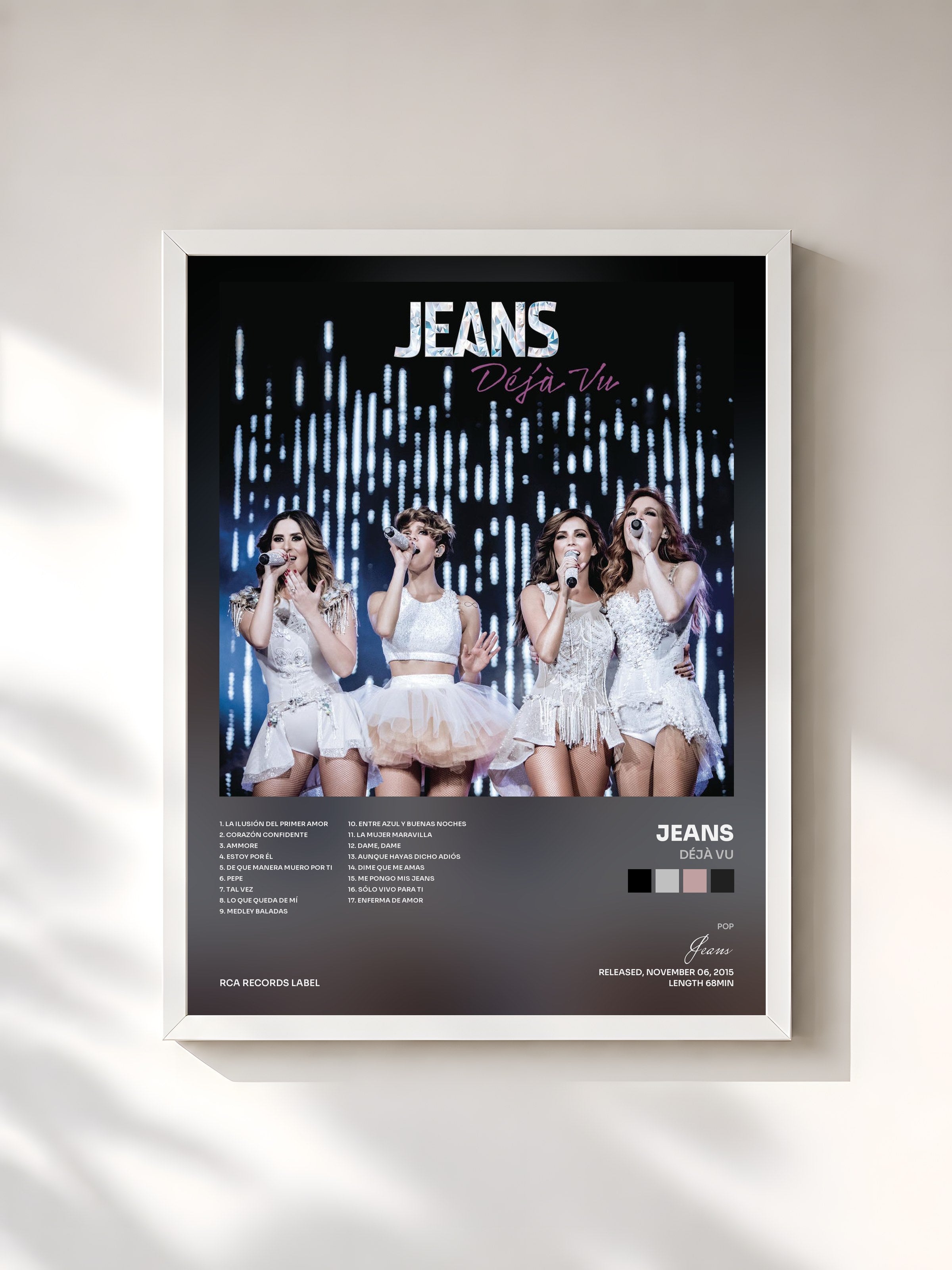 #blanc Tableau de l'album Déjà Vu de Jeans, cadre blanc, imprimé et encadré en France