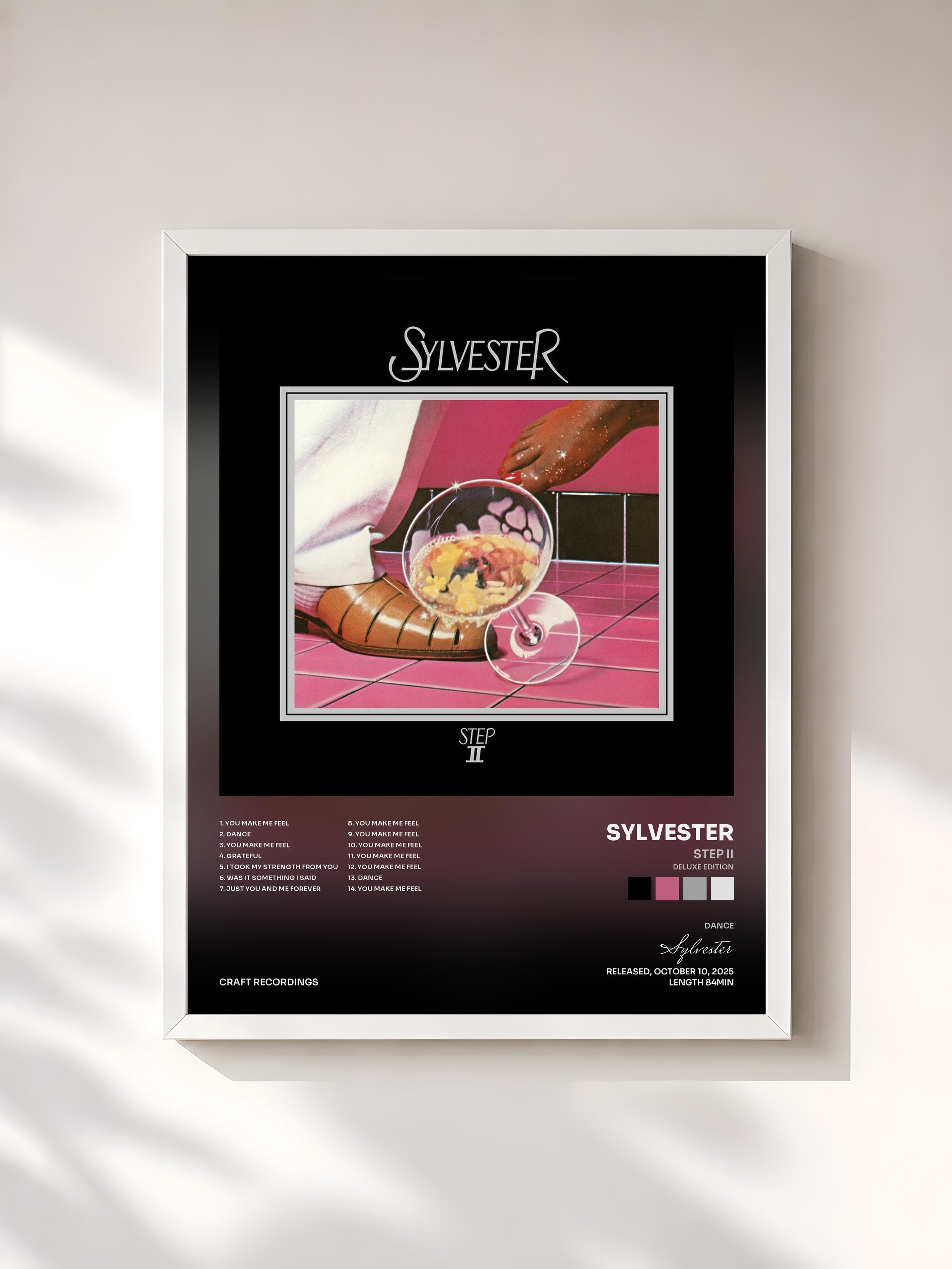 #blanc Tableau de l'album Step II (Deluxe Edition) de Sylvester, cadre blanc, imprimé et encadré en France