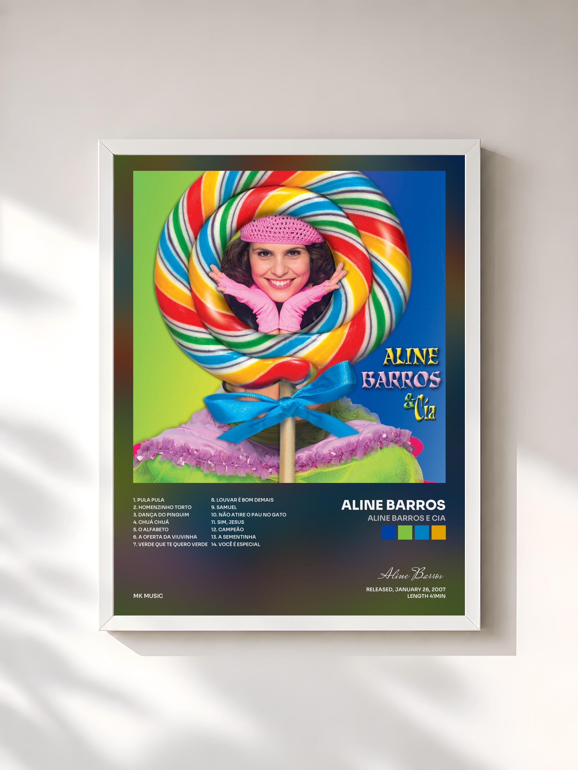 #blanc Tableau de l'album Aline Barros e Cia de Aline Barros, cadre blanc, imprimé et encadré en France