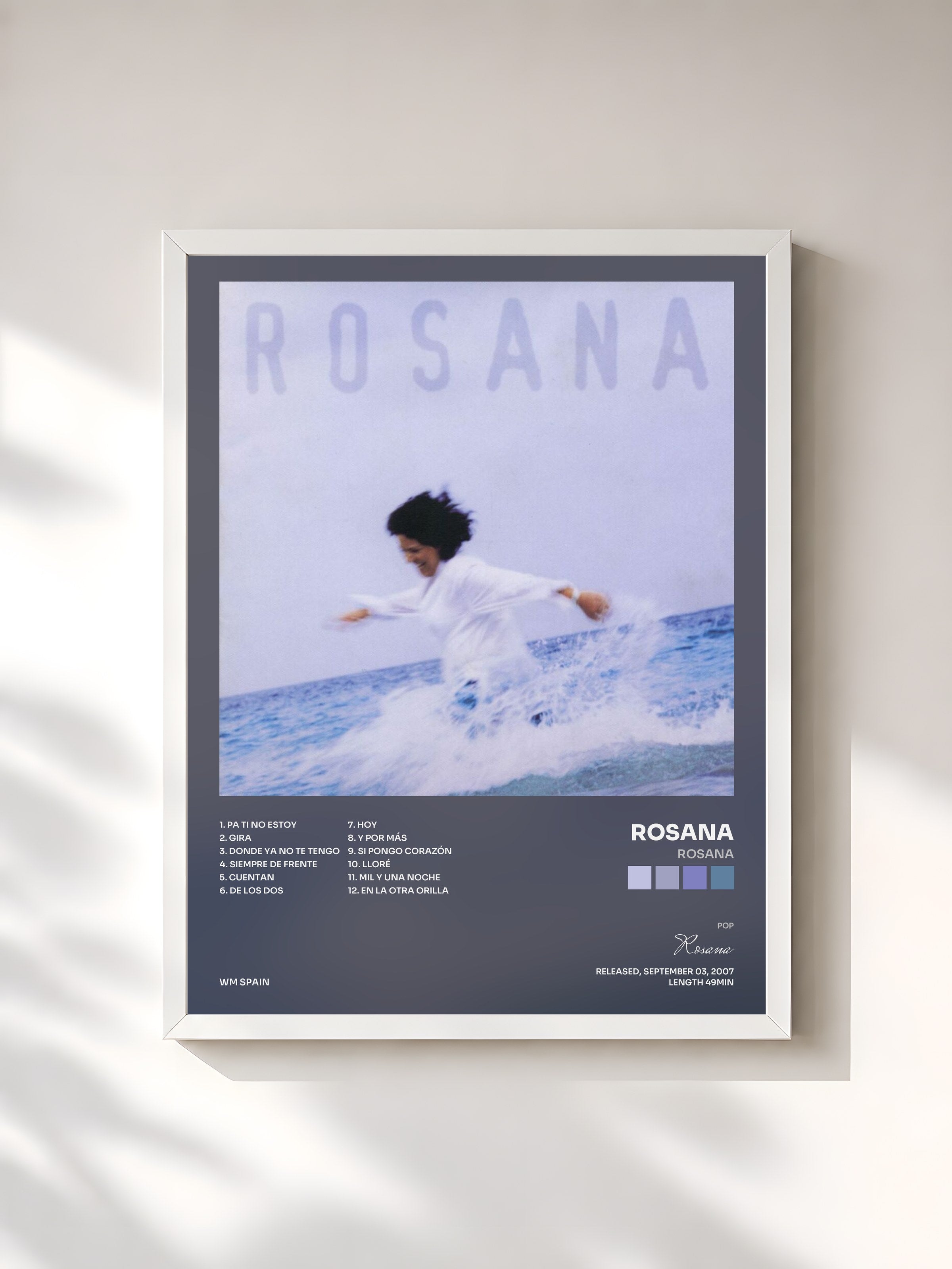#blanc Tableau de l'album Rosana de Rosana, cadre blanc, imprimé et encadré en France