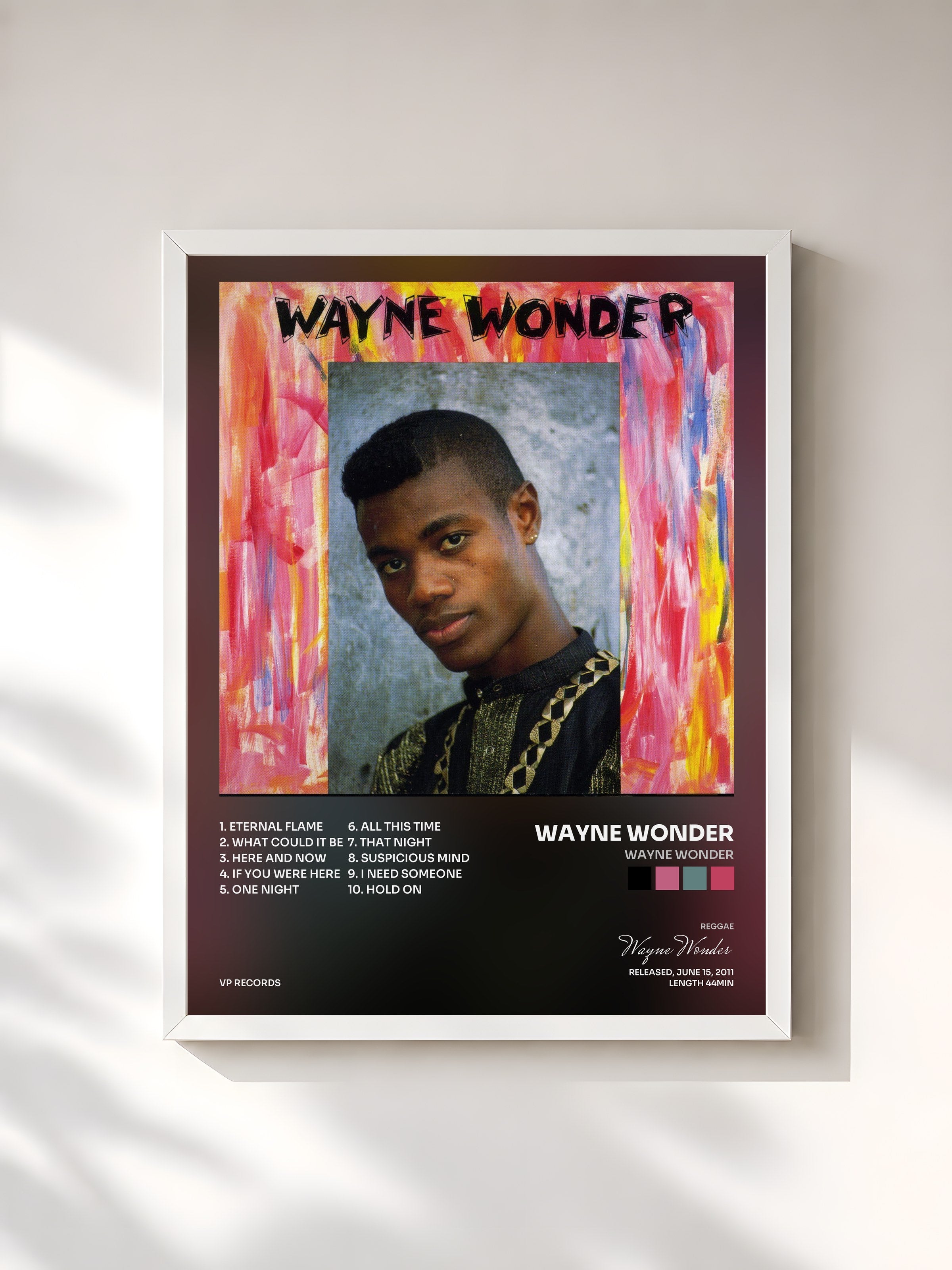 #blanc Tableau de l'album Wayne Wonder de Wayne Wonder, cadre blanc, imprimé et encadré en France