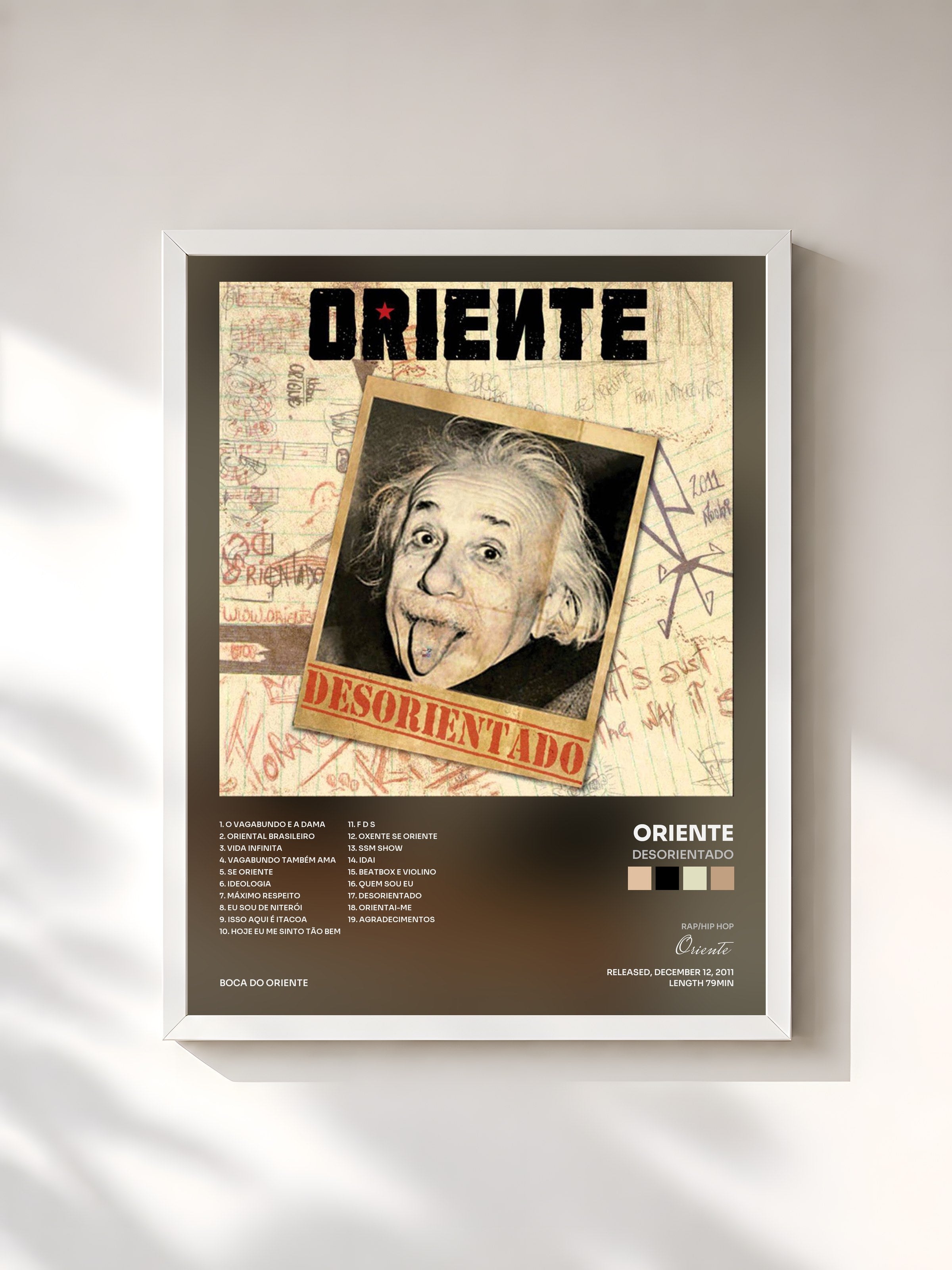 #blanc Tableau de l'album Desorientado de Oriente, cadre blanc, imprimé et encadré en France