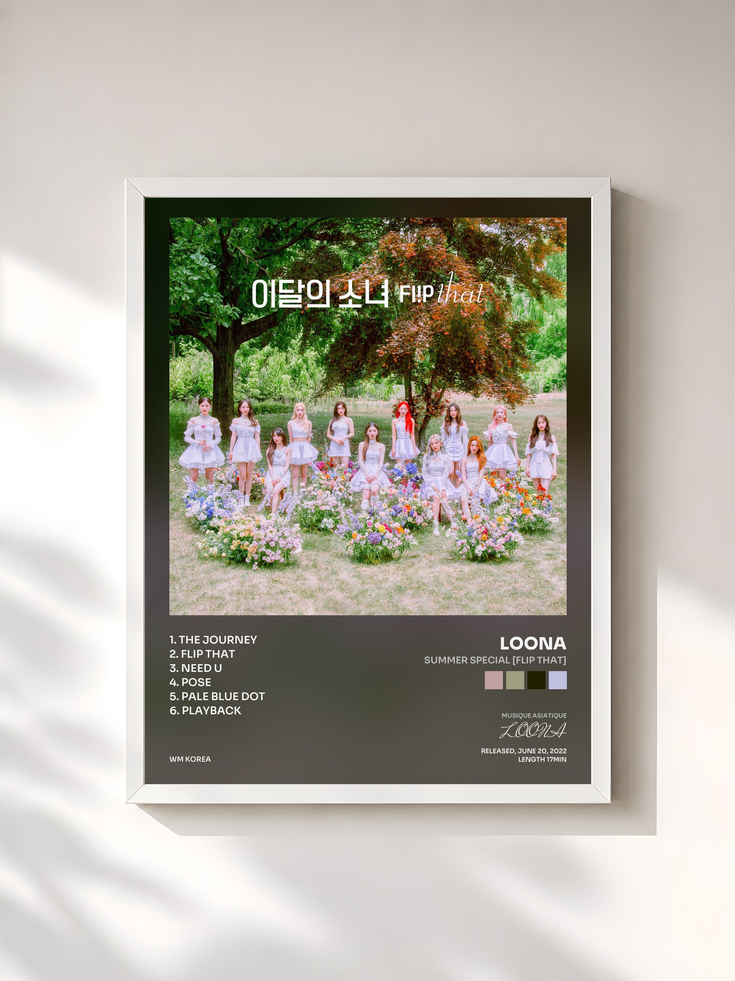 #blanc Tableau de l'album Summer Special [Flip That] de LOONA, cadre blanc, imprimé et encadré en France