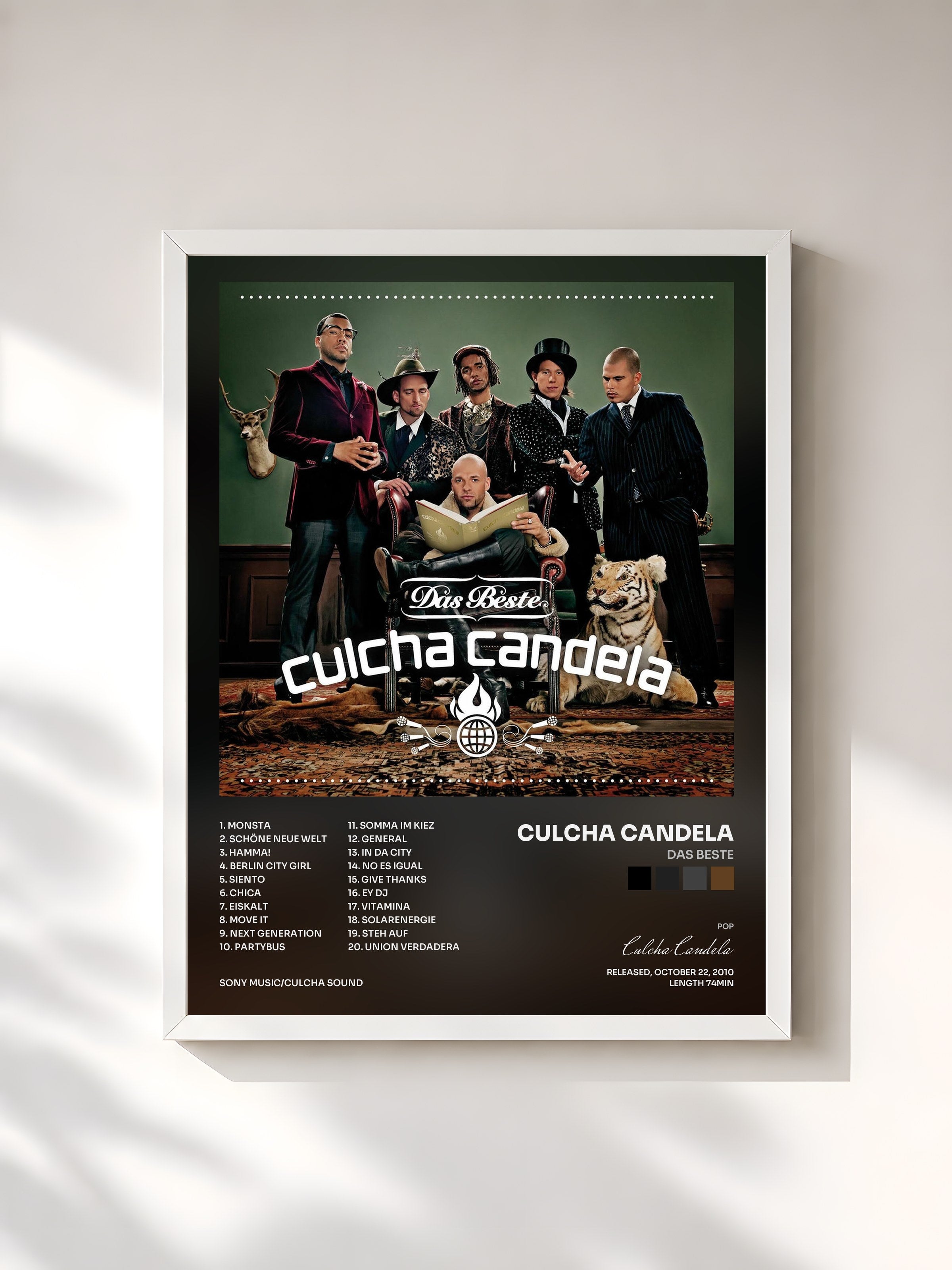 #blanc Tableau de l'album Das Beste de Culcha Candela, cadre blanc, imprimé et encadré en France