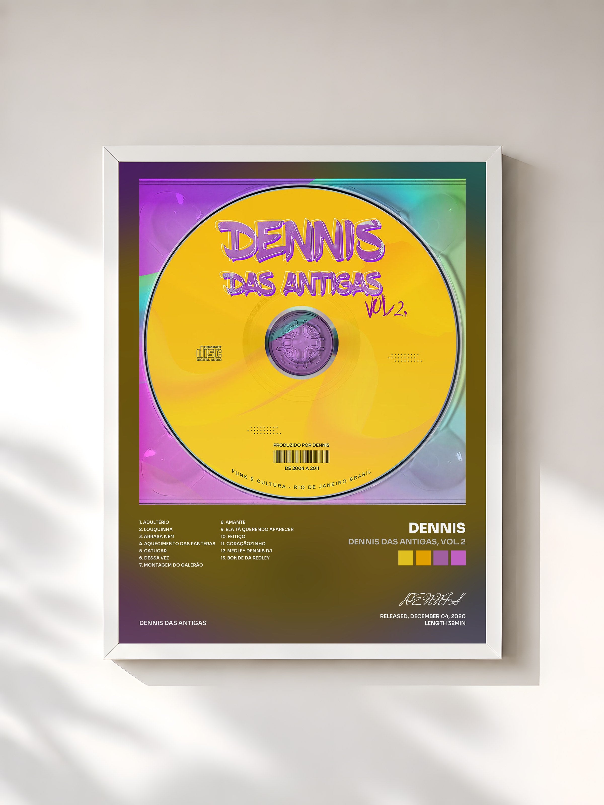 #blanc Tableau de l'album Dennis das Antigas, Vol. 2 de DENNIS, cadre blanc, imprimé et encadré en France