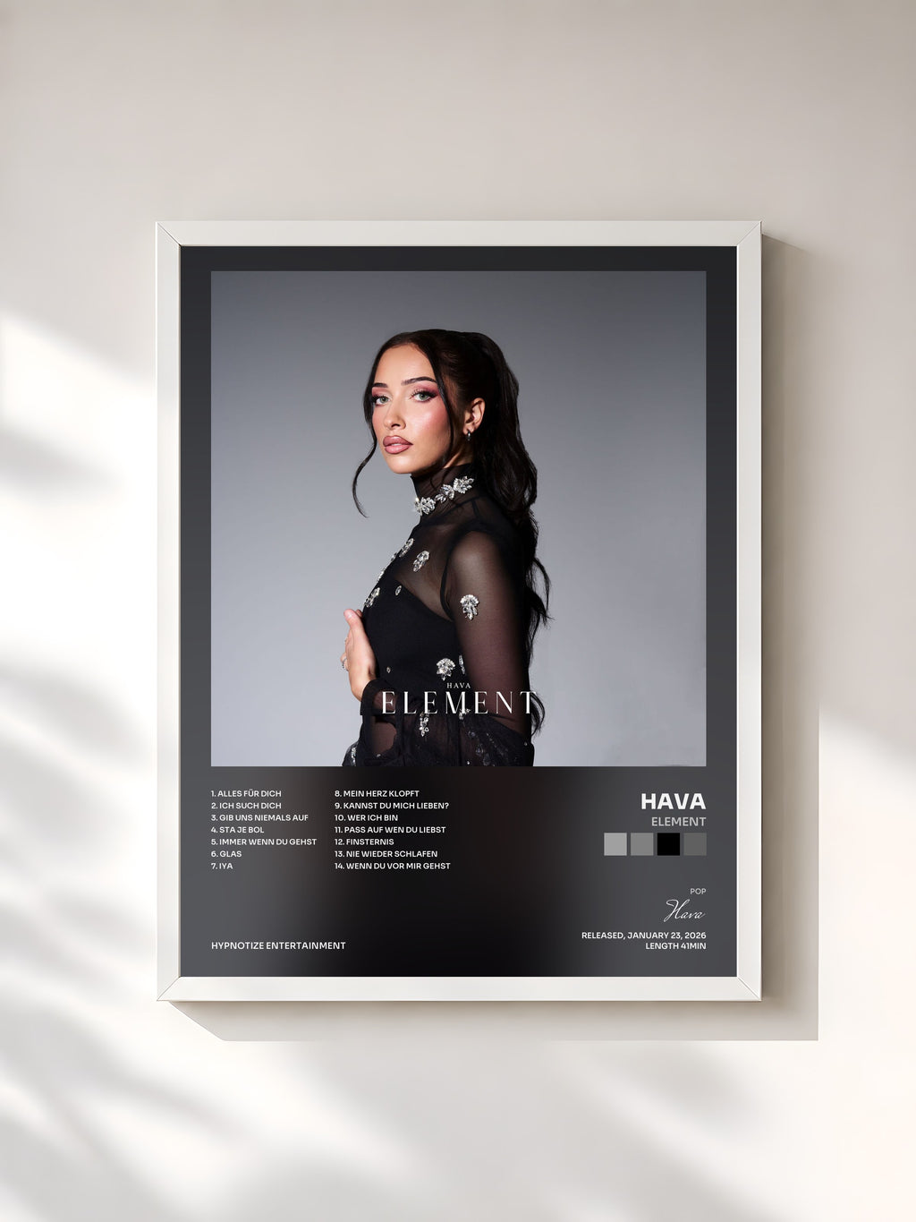 #blanc ELEMENT by Hava as a framed art print, white frame, printed and framed in France