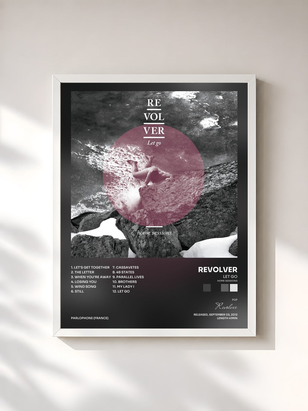 #blanc Let Go (Home Sessions) by Revolver as a framed art print, white frame, printed and framed in France