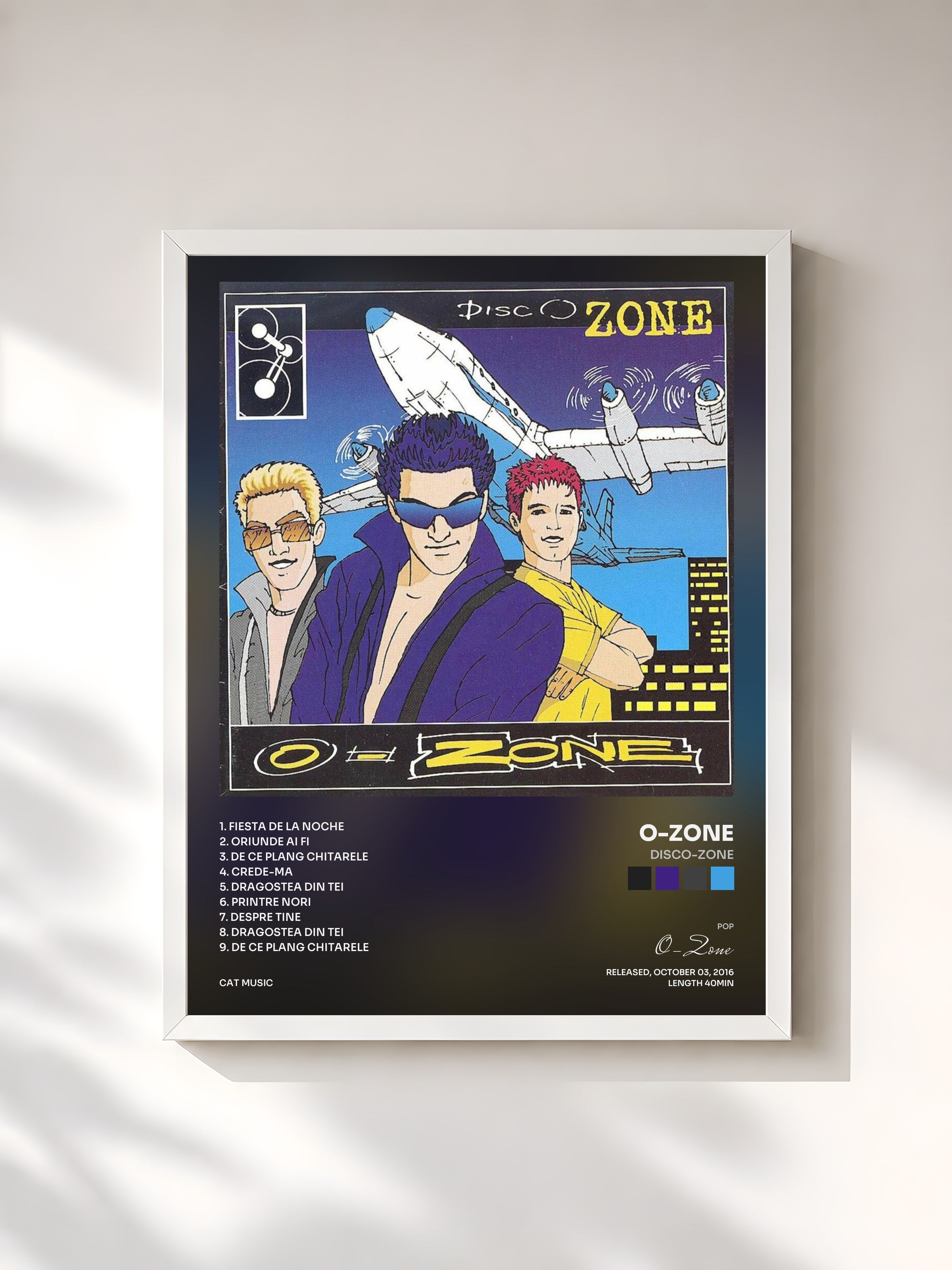 #blanc Tableau de l'album DiscO-Zone de O-Zone, cadre blanc, imprimé et encadré en France