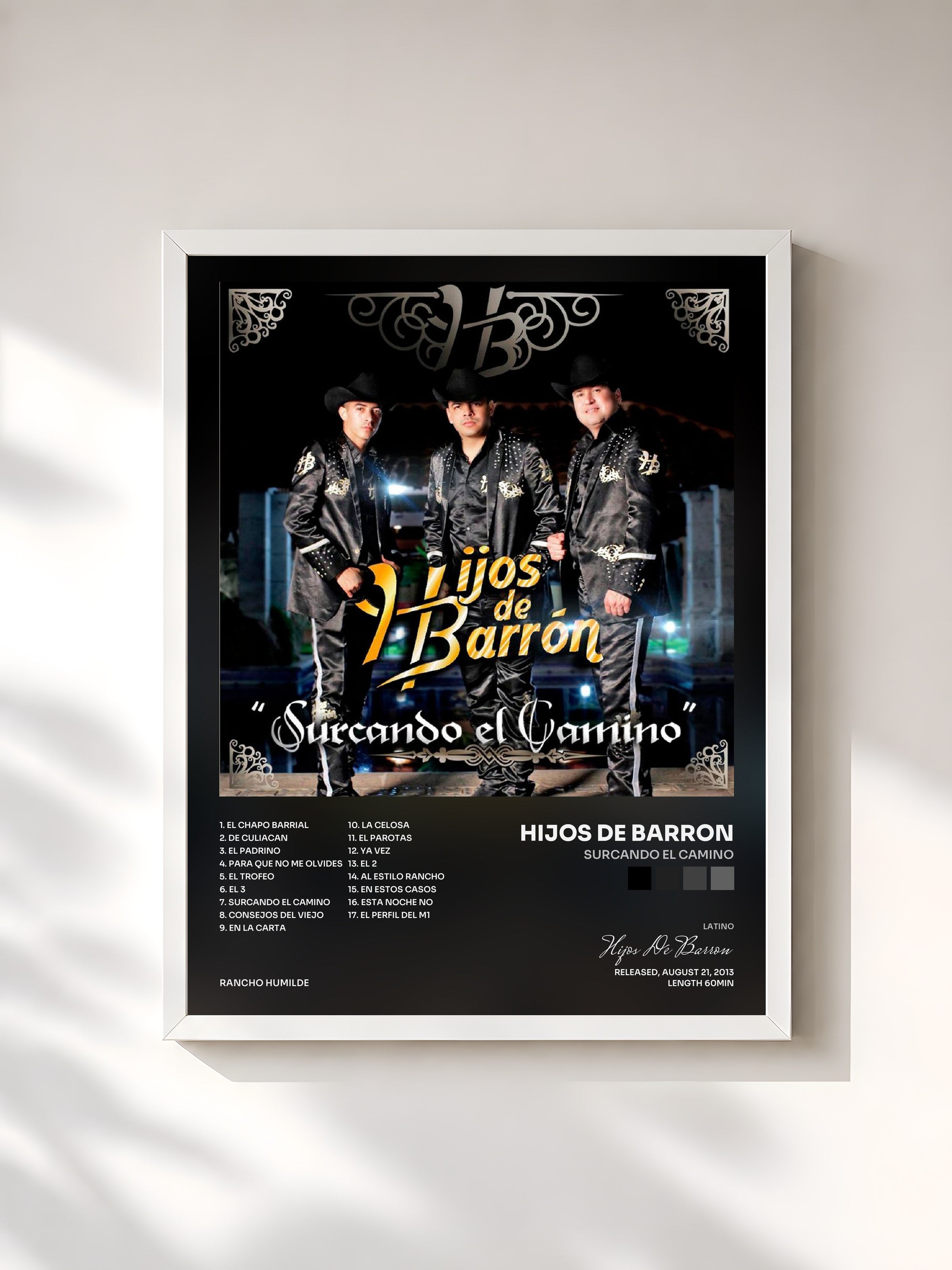 #blanc Tableau de l'album Surcando El Camino de Hijos De Barron, cadre blanc, imprimé et encadré en France