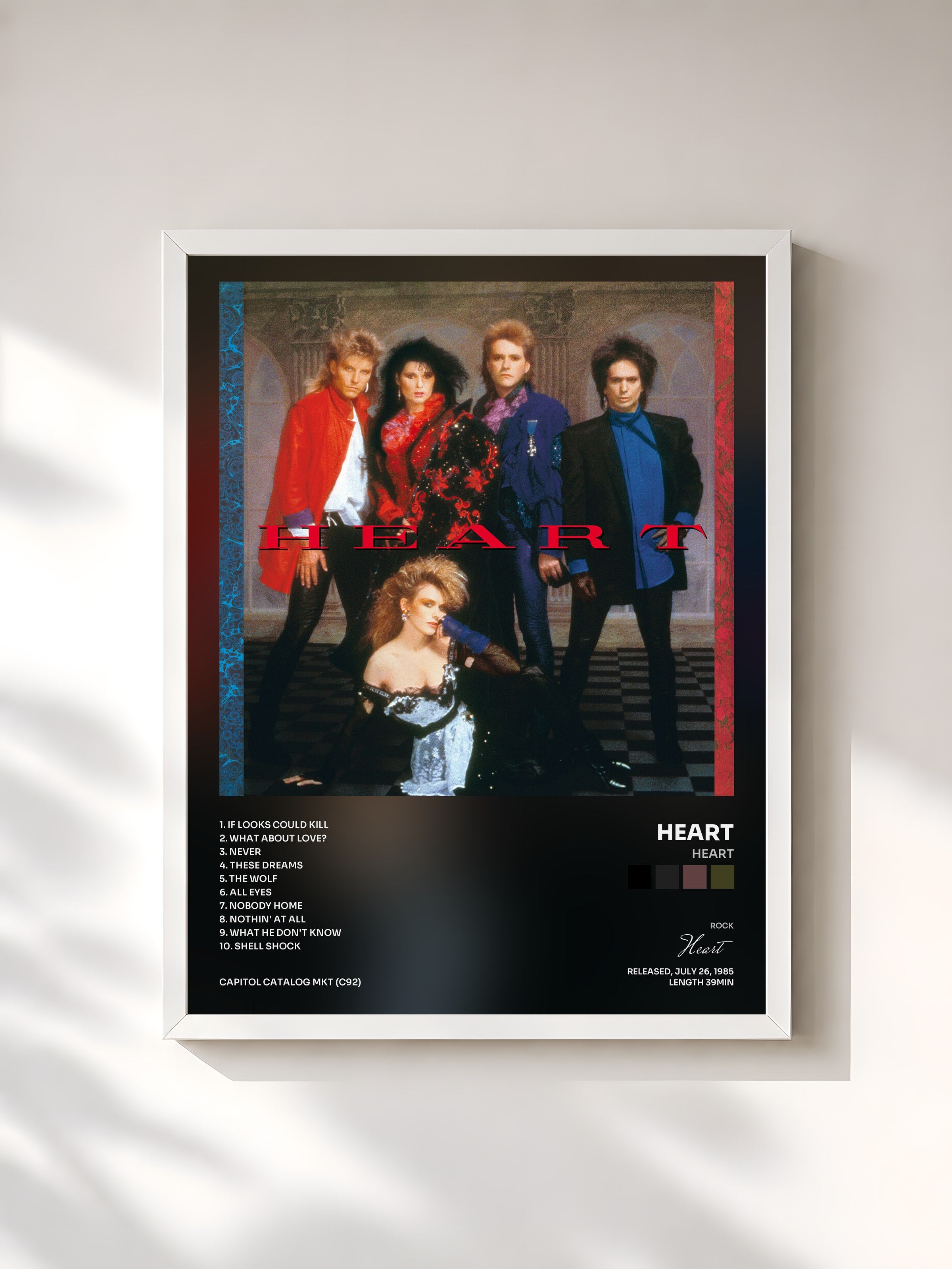 #blanc Tableau de l'album Heart de Heart, cadre blanc, imprimé et encadré en France