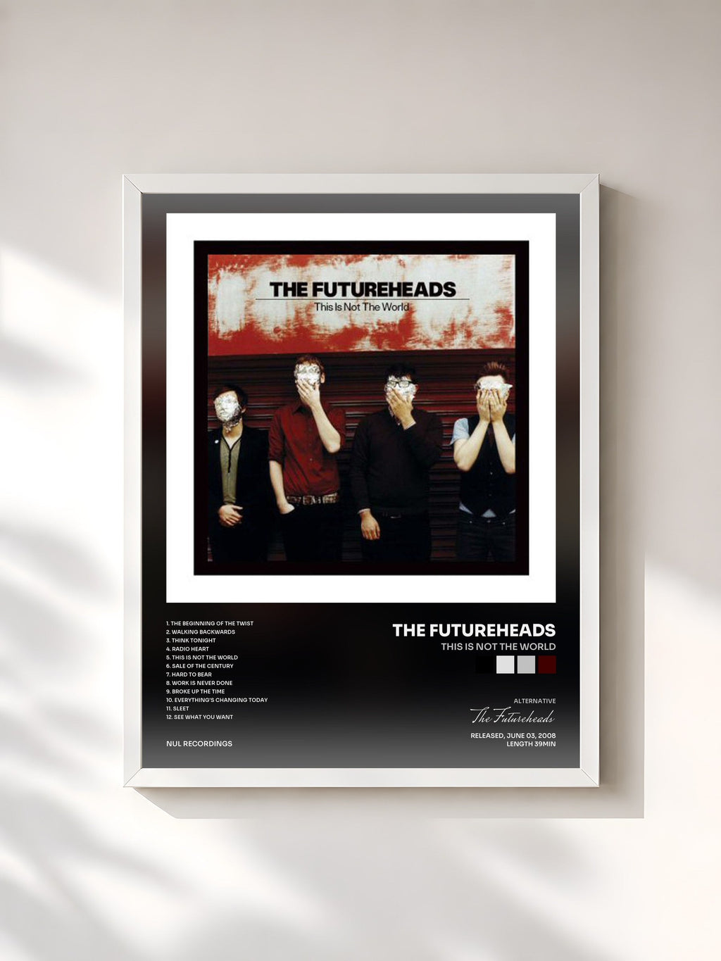 #blanc This Is Not The World de The Futureheads en lámina enmarcada, marco blanco, impresa y enmarcada en Francia